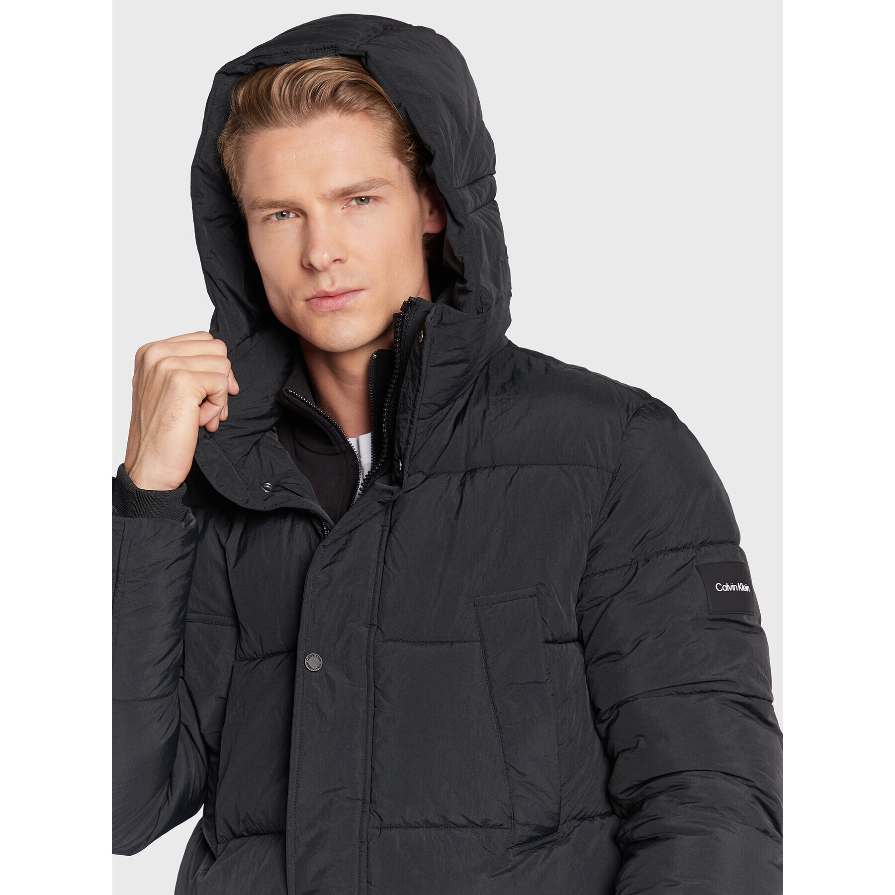 Calvin Klein Пухено яке K10K110335 Черен Regular Fit - Pepit.bg