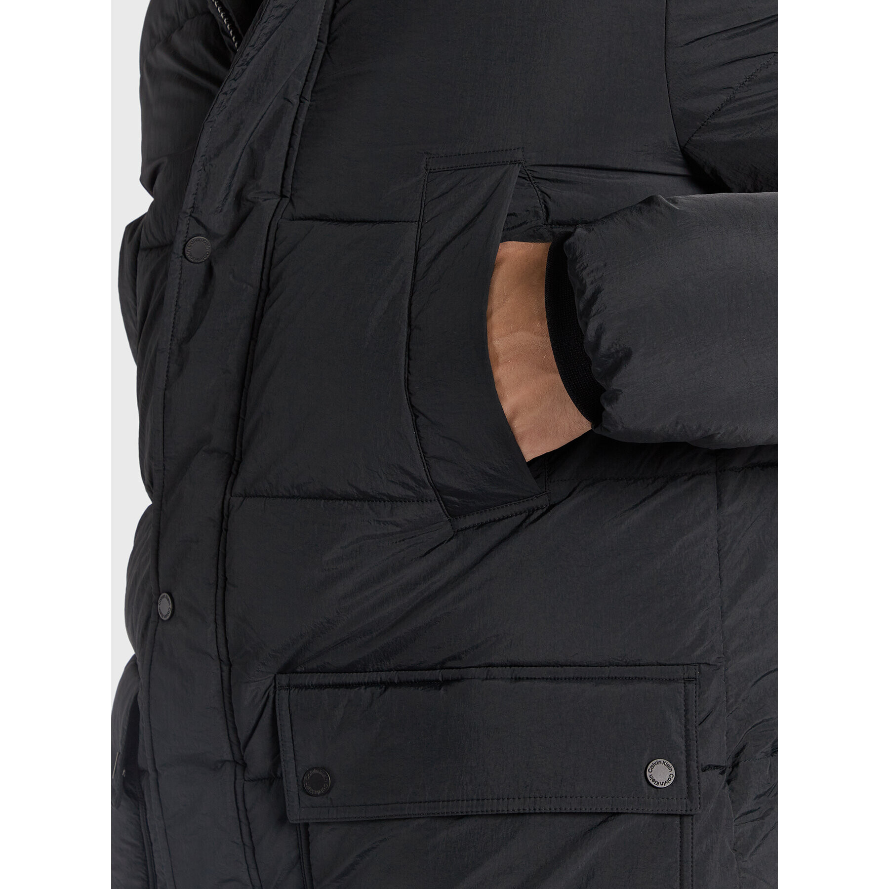 Calvin Klein Пухено яке K10K110335 Черен Regular Fit - Pepit.bg
