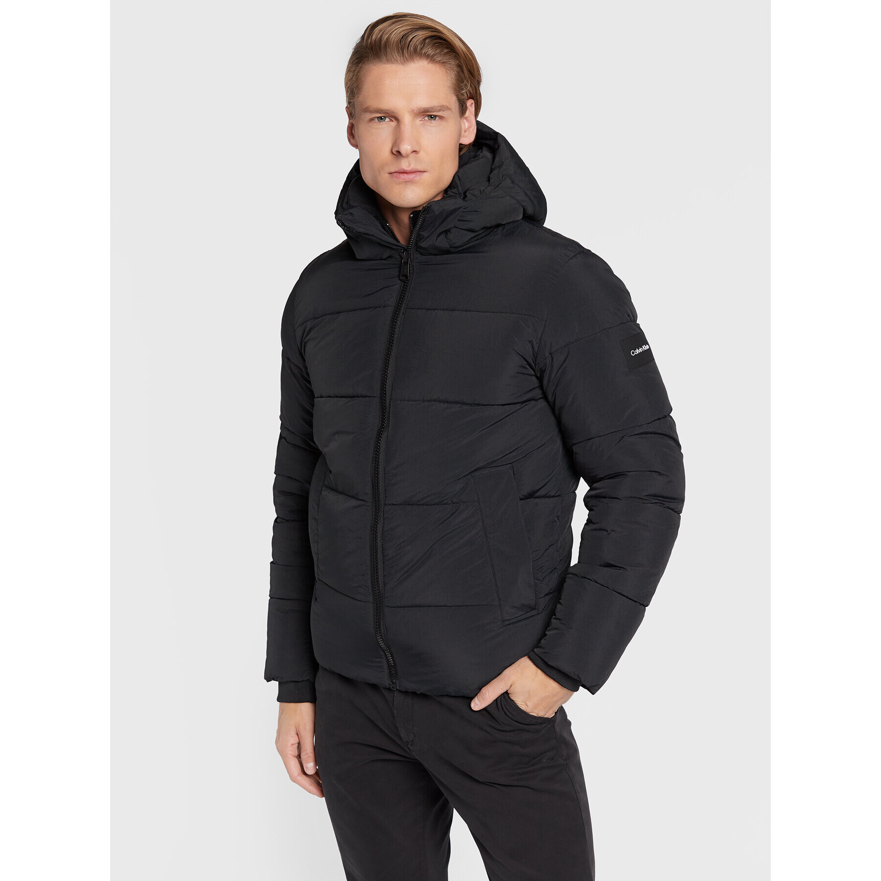 Calvin Klein Пухено яке K10K110336 Черен Regular Fit - Pepit.bg