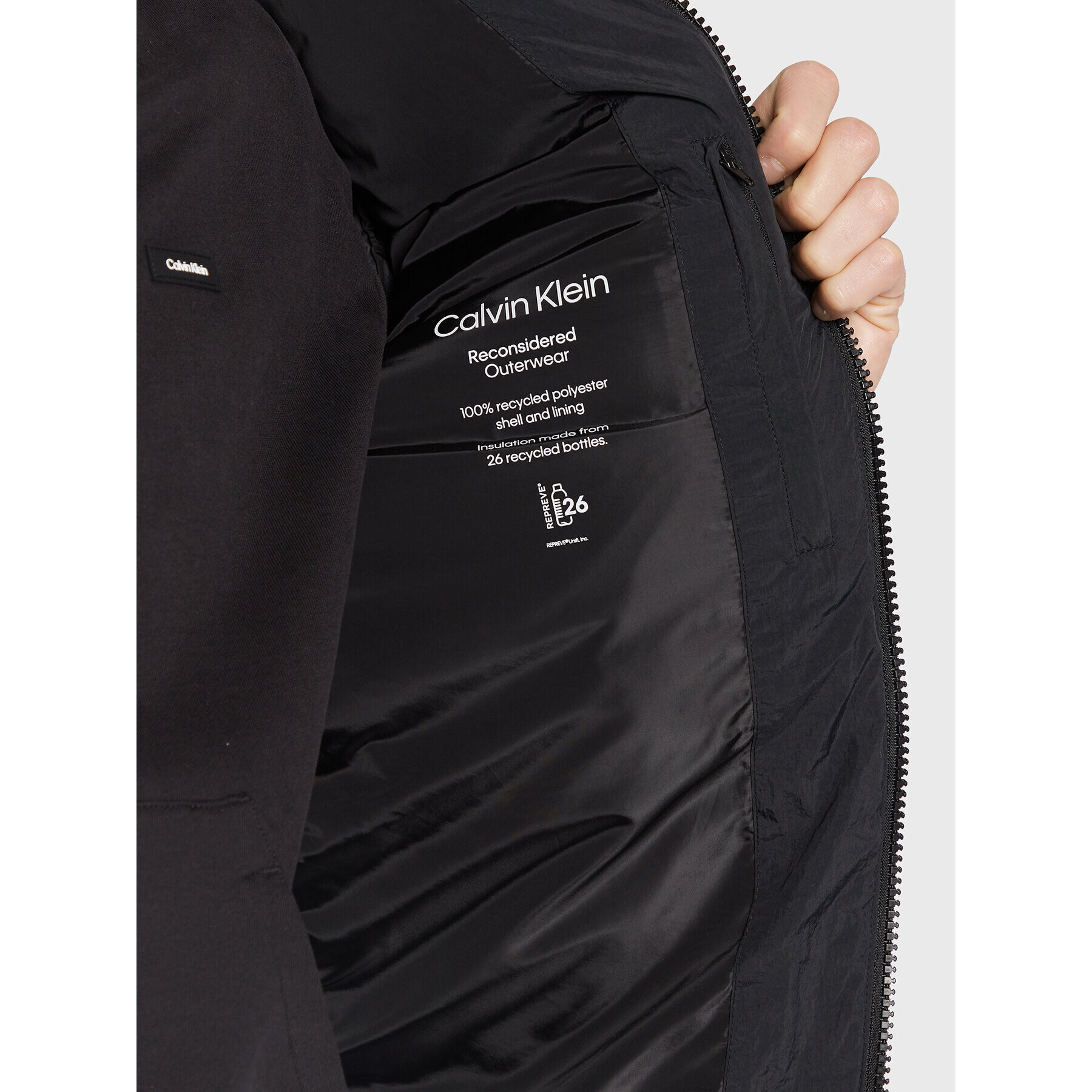 Calvin Klein Пухено яке K10K110336 Черен Regular Fit - Pepit.bg