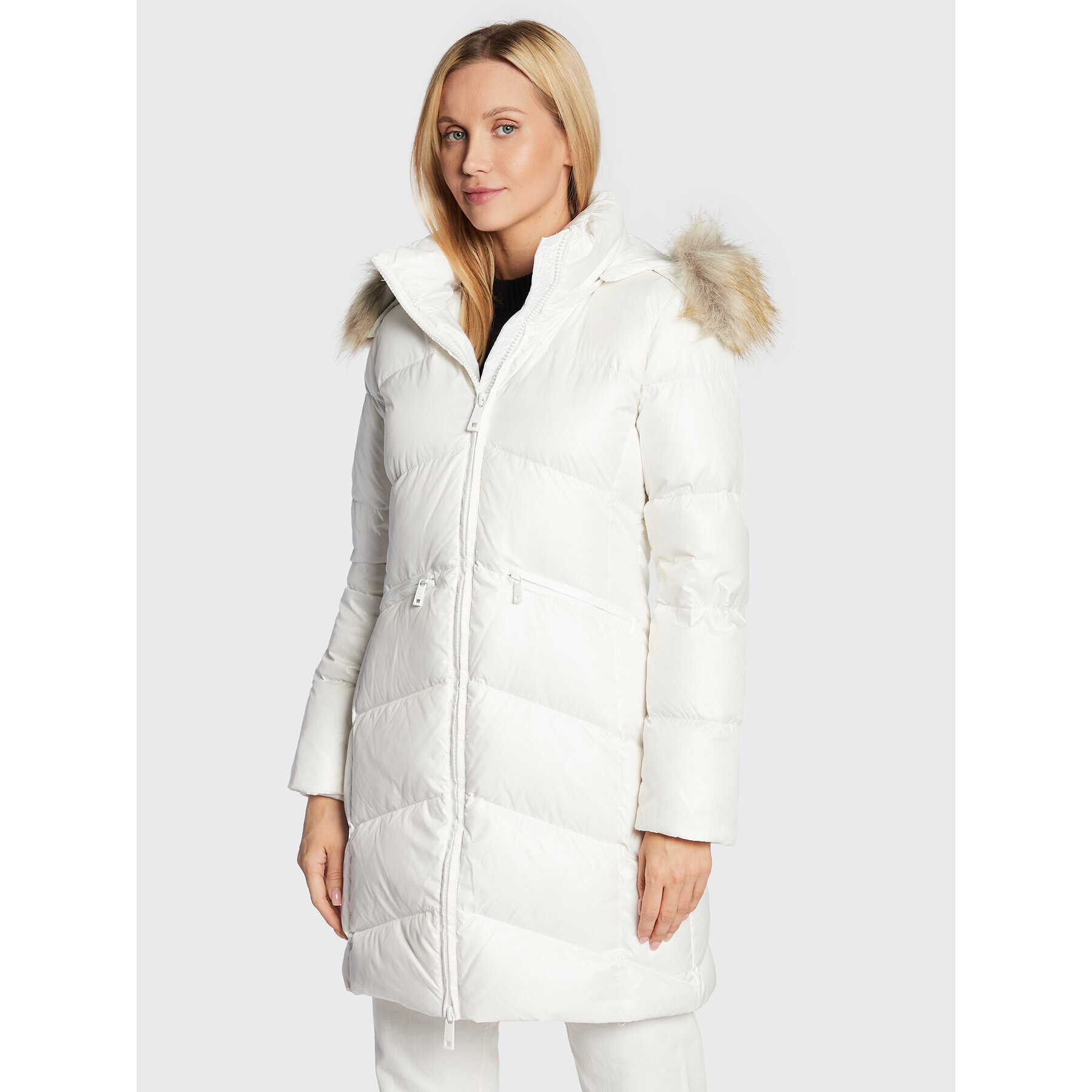 Calvin Klein Пухено яке K20K204953 Бял Regular Fit - Pepit.bg