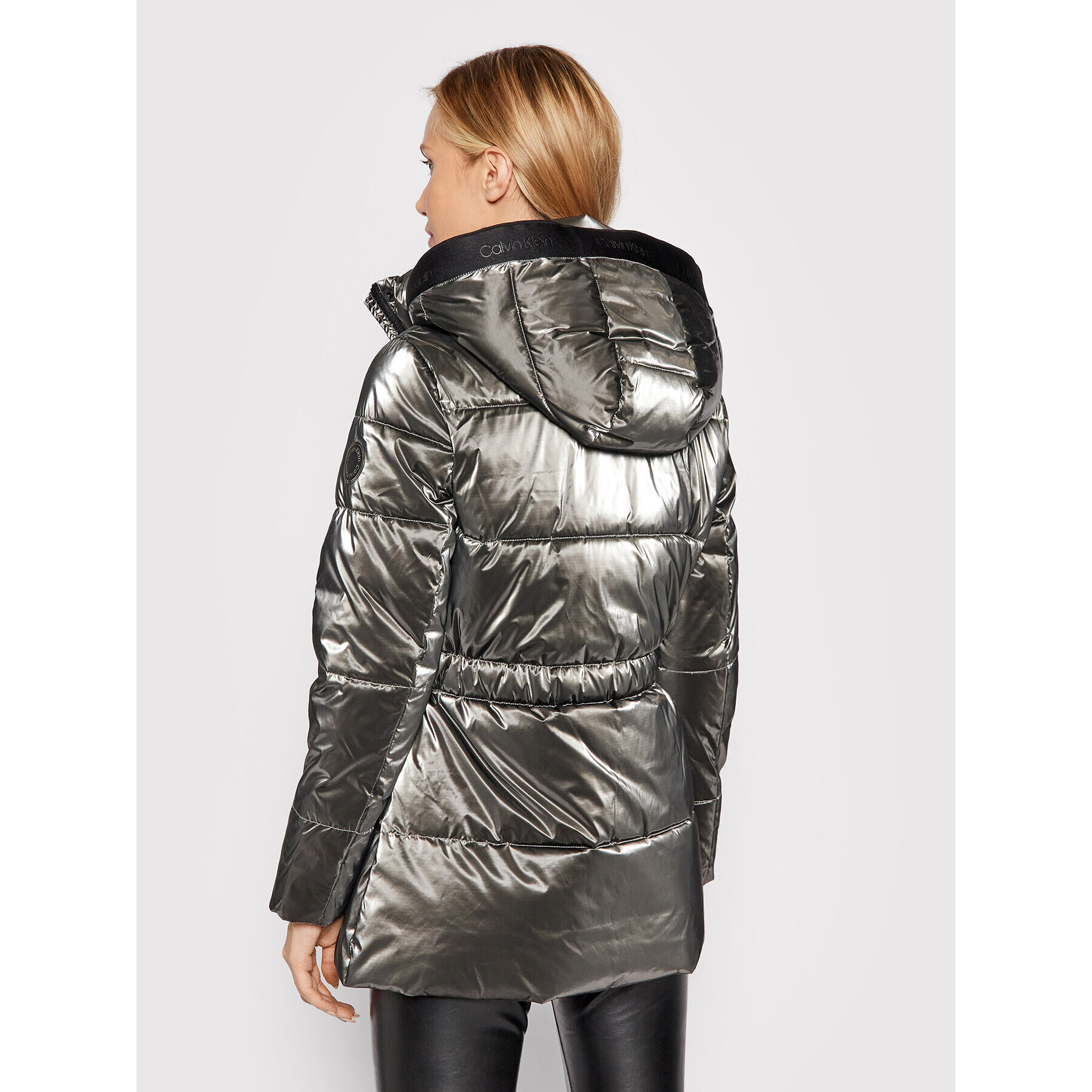 Calvin Klein Пухено яке Metallic K20K203139 Сив Regular Fit - Pepit.bg