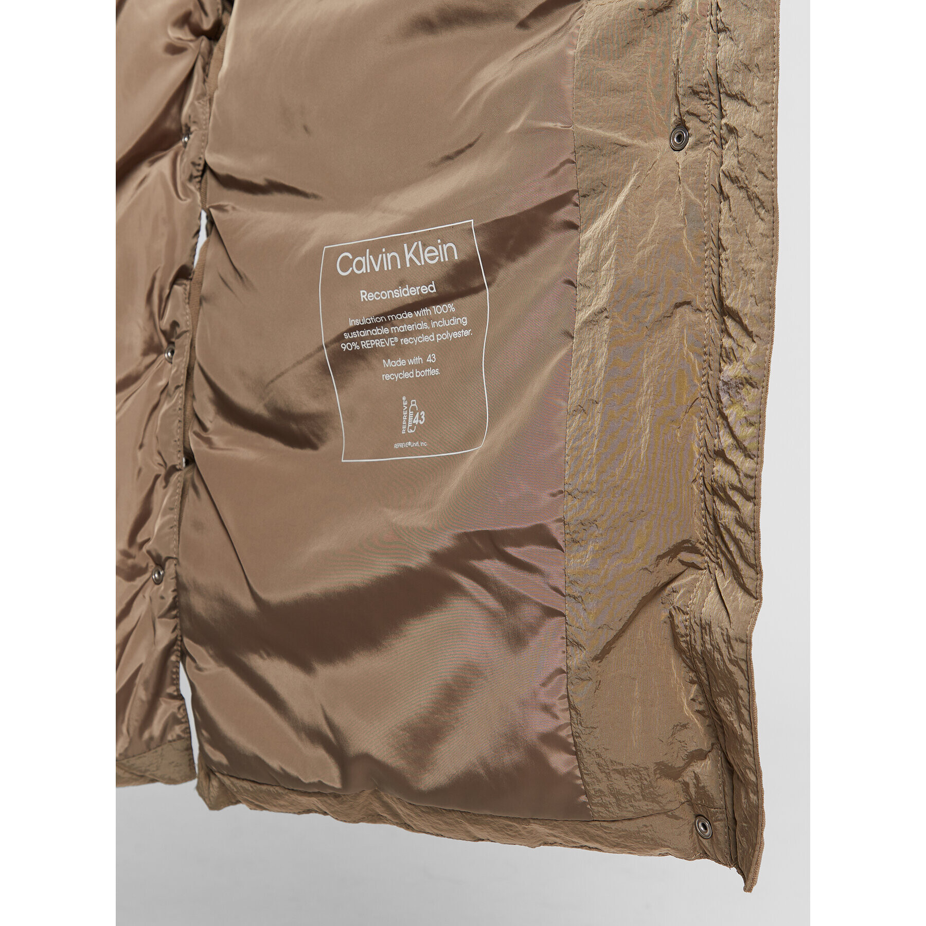Calvin Klein Пухено яке Modern K20K205127 Бежов Regular Fit - Pepit.bg