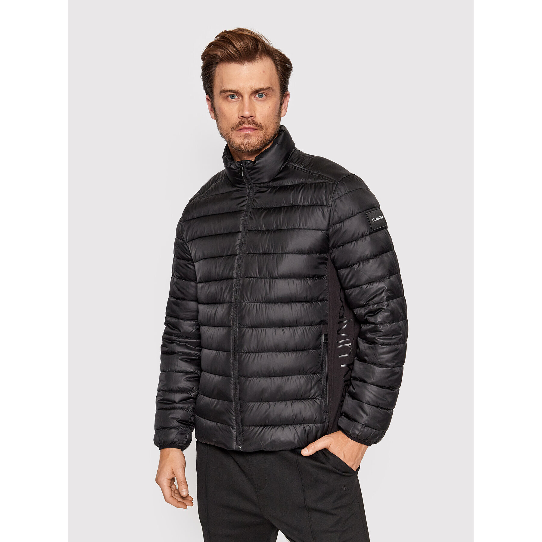 Calvin Klein Пухено яке Recycled Side K10K108291 Черен Regular Fit - Pepit.bg