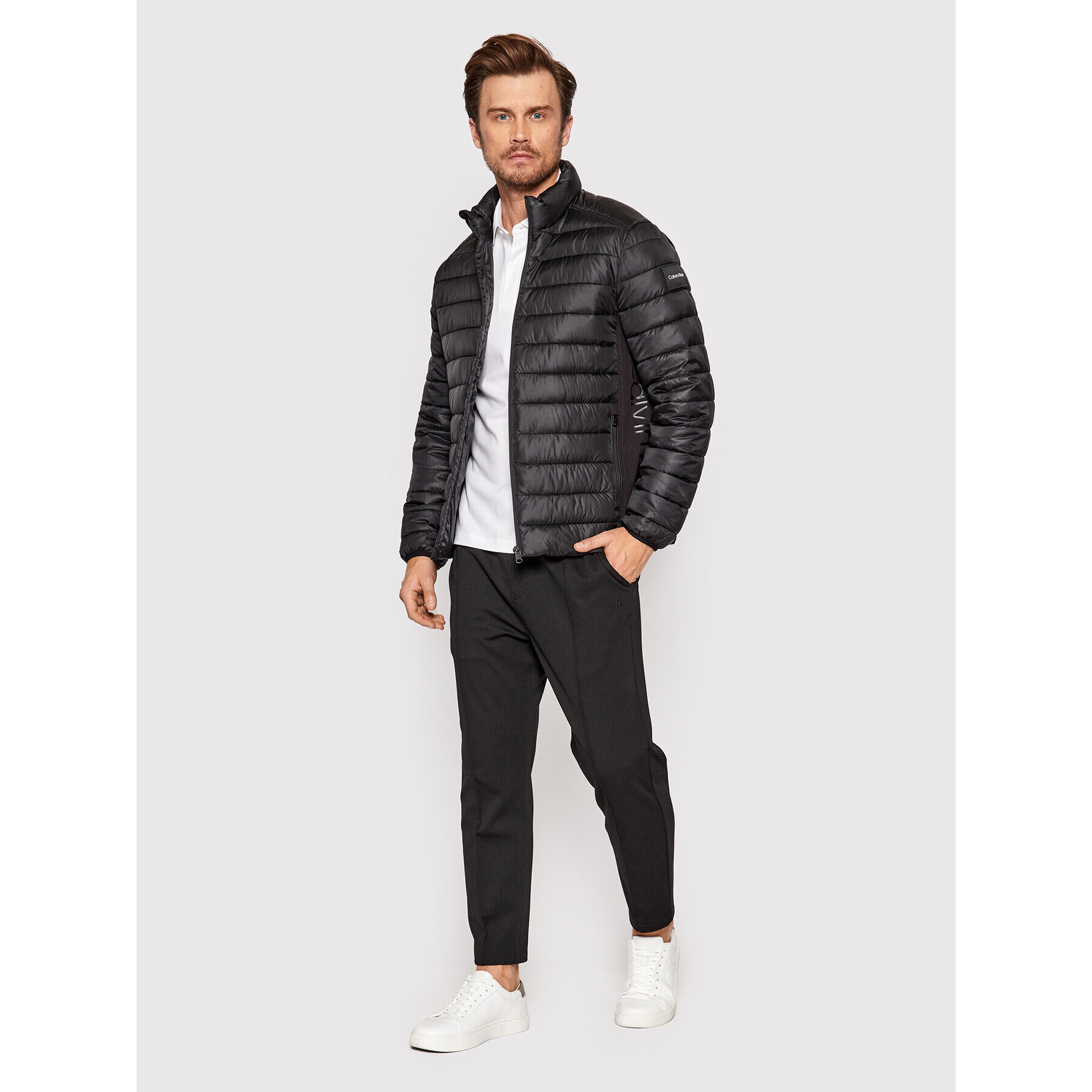 Calvin Klein Пухено яке Recycled Side K10K108291 Черен Regular Fit - Pepit.bg