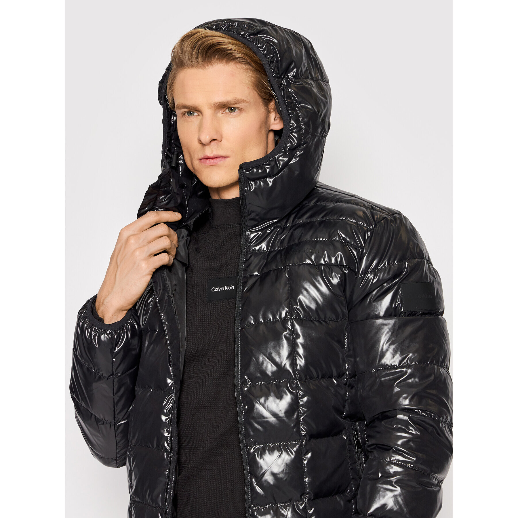 Calvin Klein Пухено яке Shine Quilt K10K108130 Черен Regular Fit - Pepit.bg