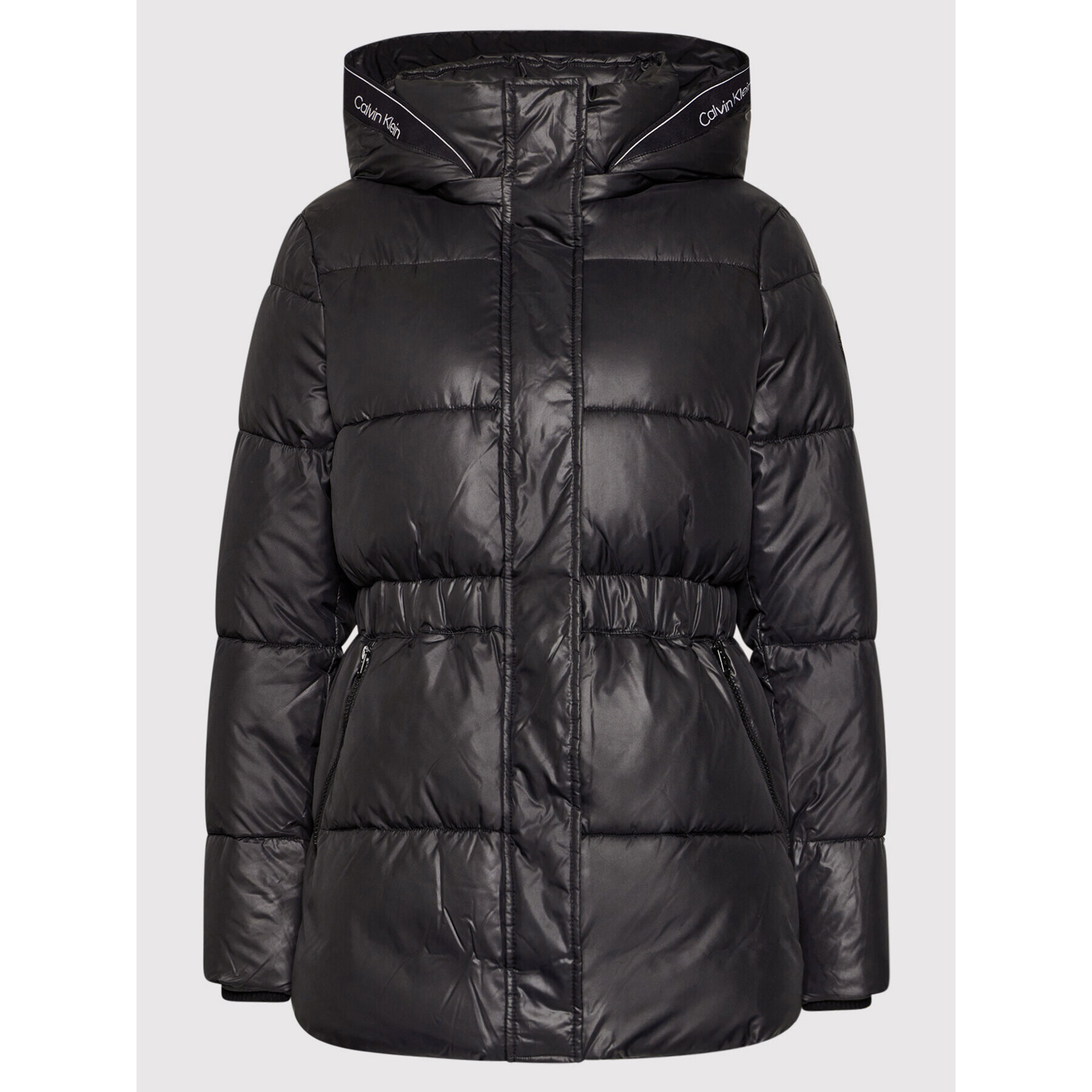 Calvin Klein Пухено яке Waisted K20K203128 Черен Regular Fit - Pepit.bg