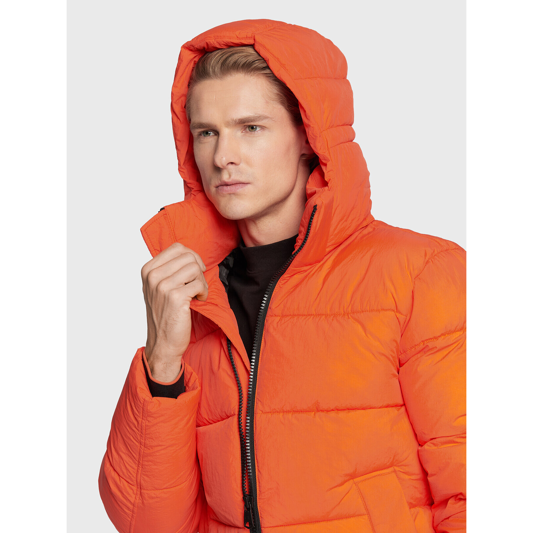 Calvin Klein Пухено яке Crinkle K10K110336 Оранжев Regular Fit - Pepit.bg