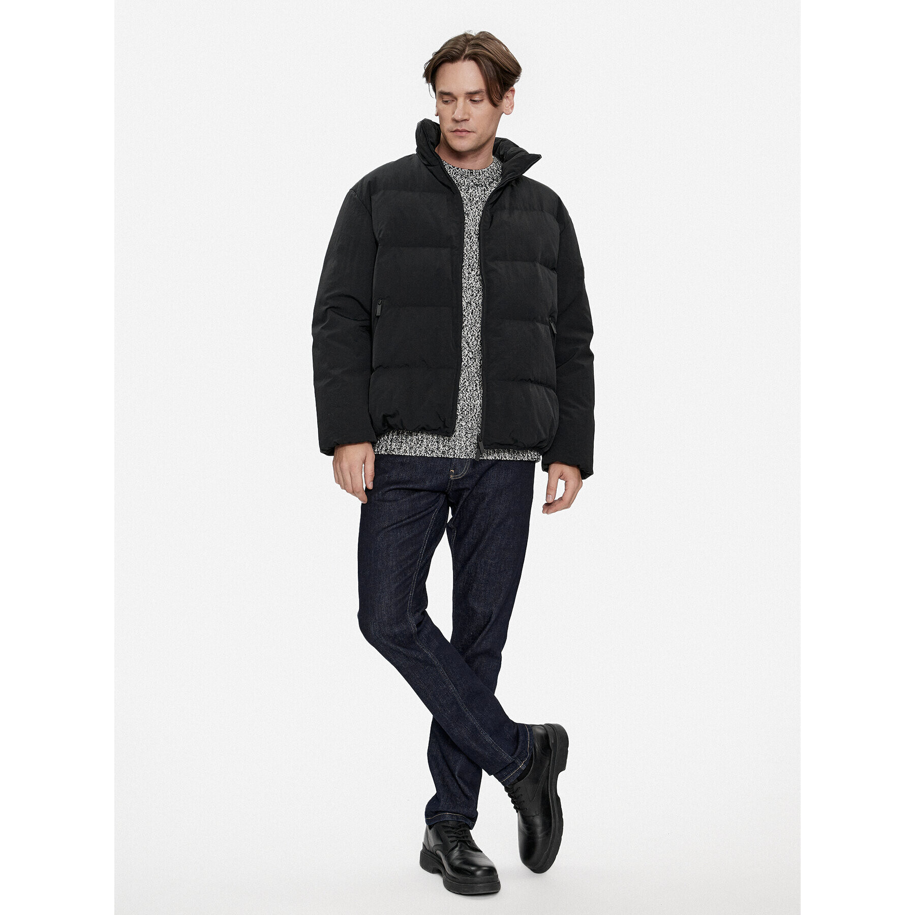Calvin Klein Пухено яке Crinkle K10K111882 Черен Regular Fit - Pepit.bg