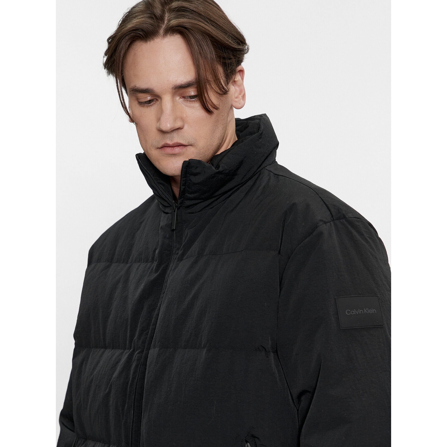 Calvin Klein Пухено яке Crinkle K10K111882 Черен Regular Fit - Pepit.bg