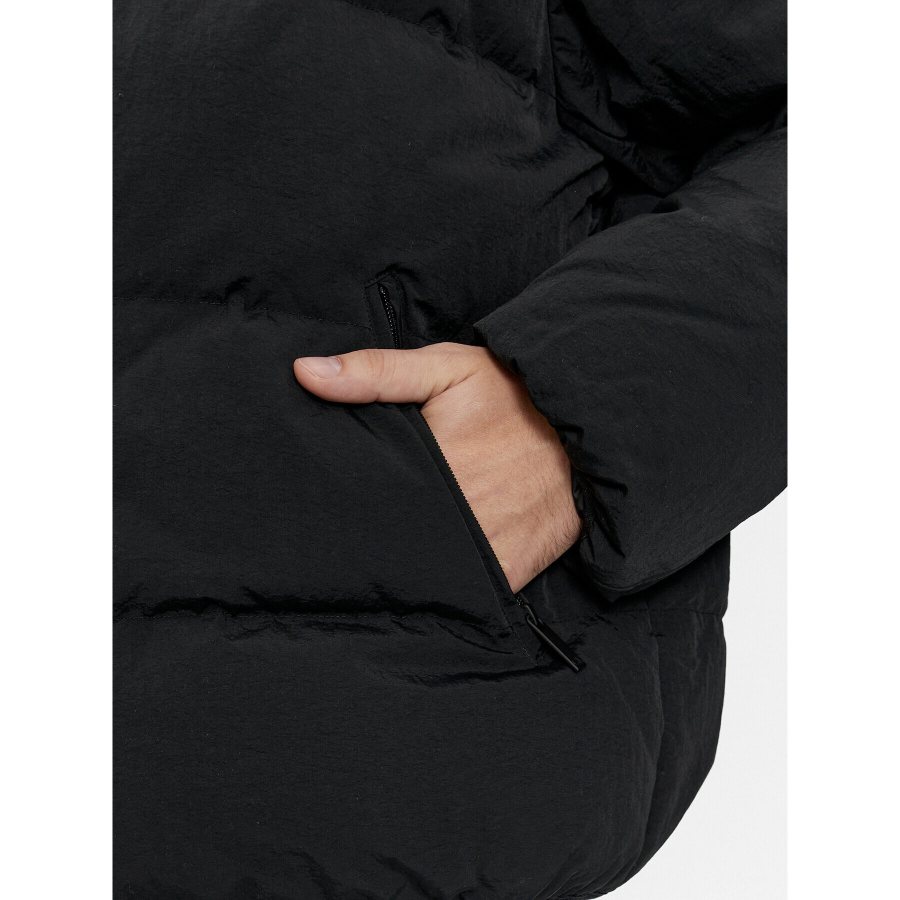 Calvin Klein Пухено яке Crinkle K10K111882 Черен Regular Fit - Pepit.bg