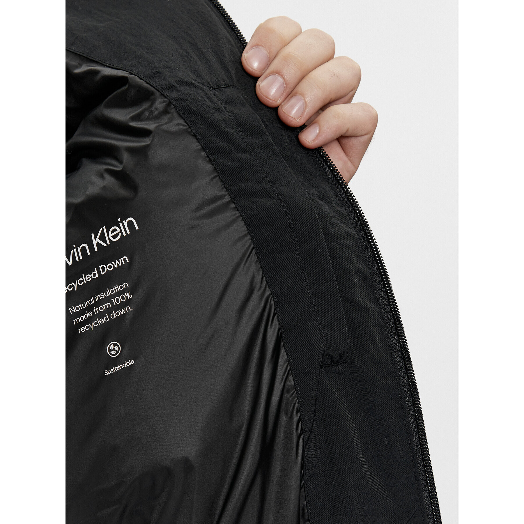 Calvin Klein Пухено яке Crinkle K10K111882 Черен Regular Fit - Pepit.bg