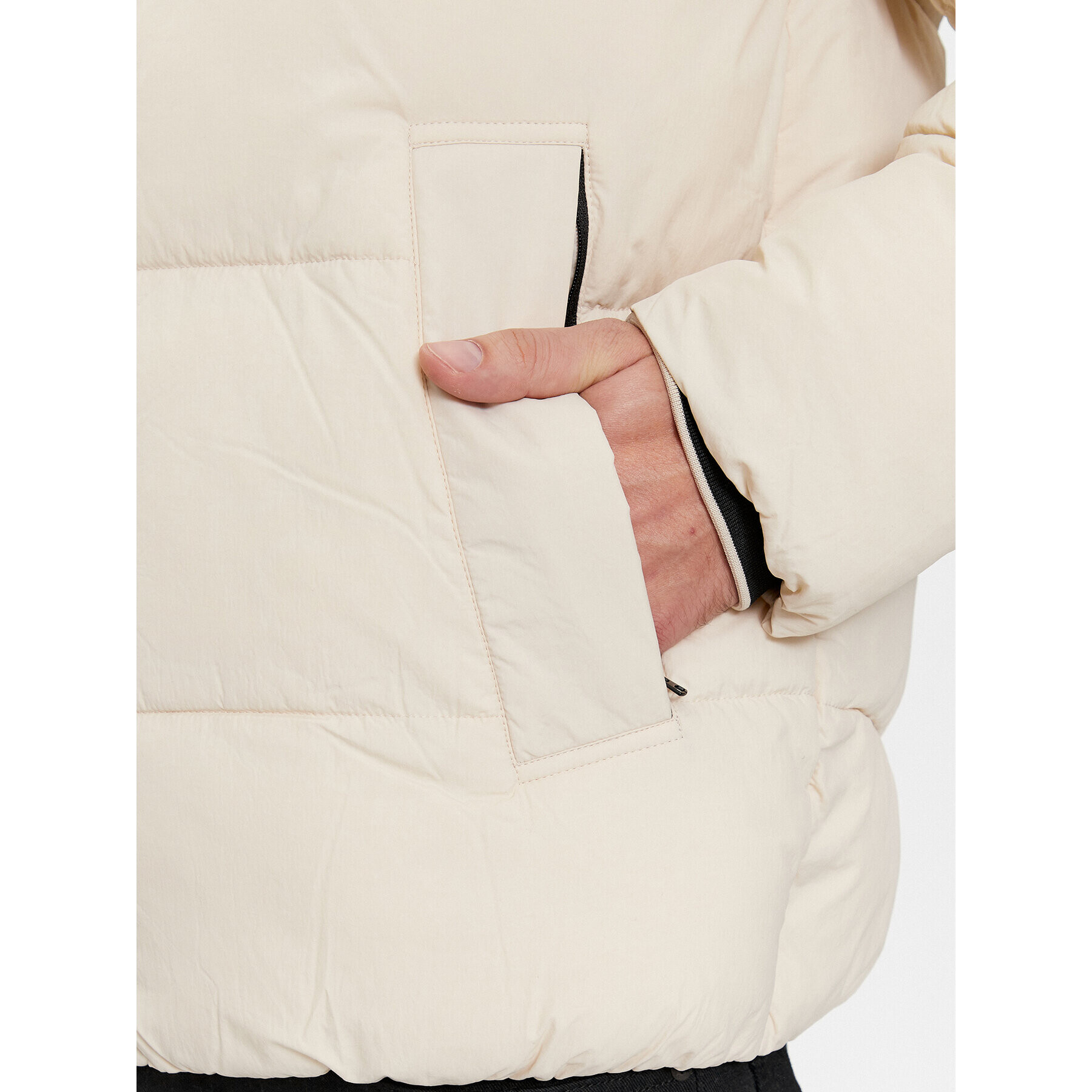 Calvin Klein Пухено яке Crinkle K10K112227 Бежов Regular Fit - Pepit.bg