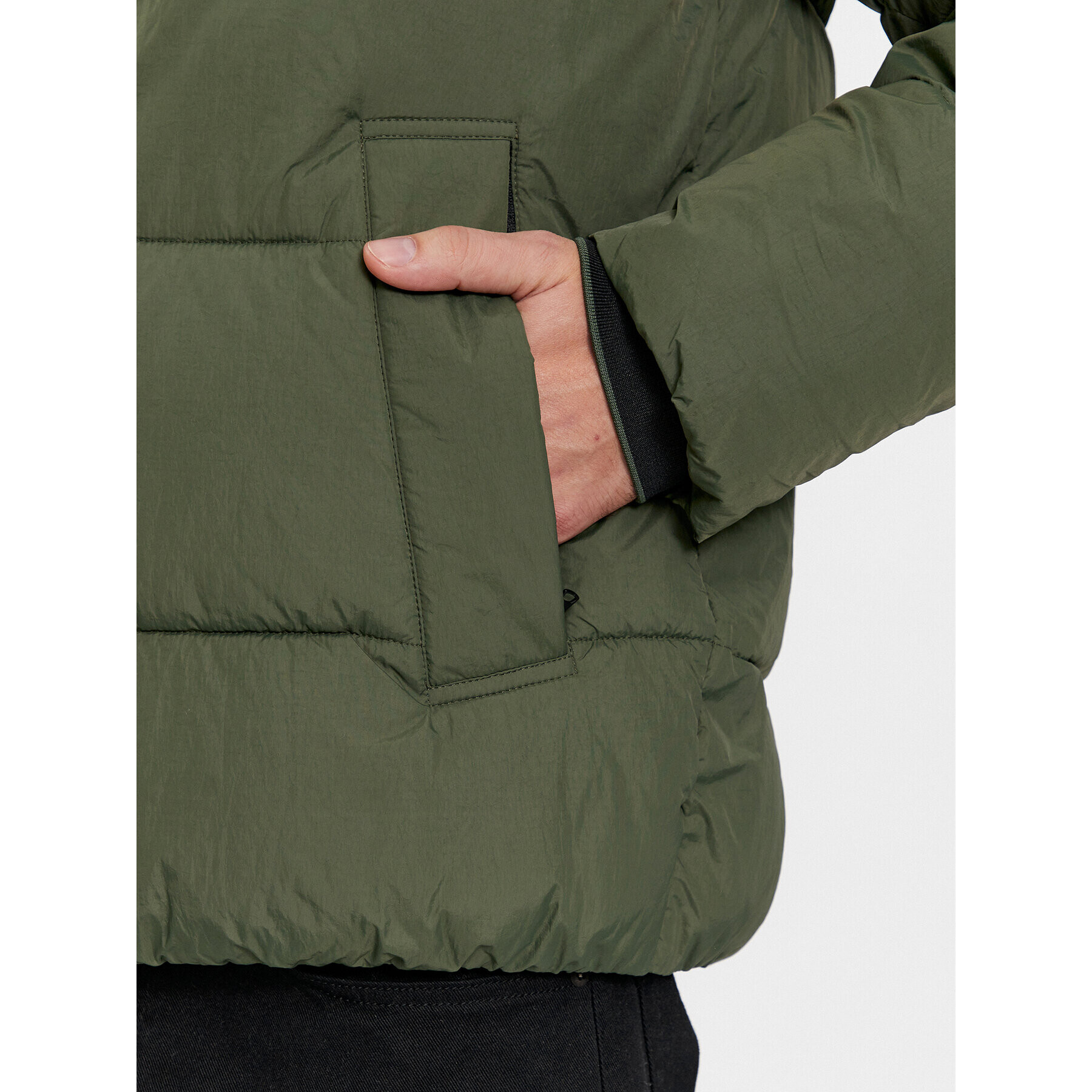 Calvin Klein Пухено яке Crinkle K10K112227 Зелен Regular Fit - Pepit.bg