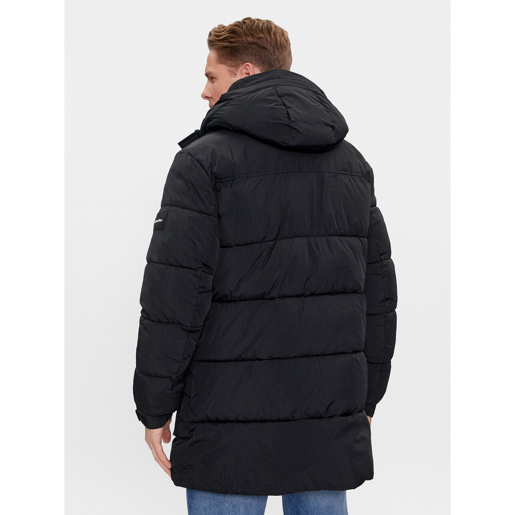 Calvin Klein Пухено яке Crinkle K10K112228 Черен Regular Fit - Pepit.bg