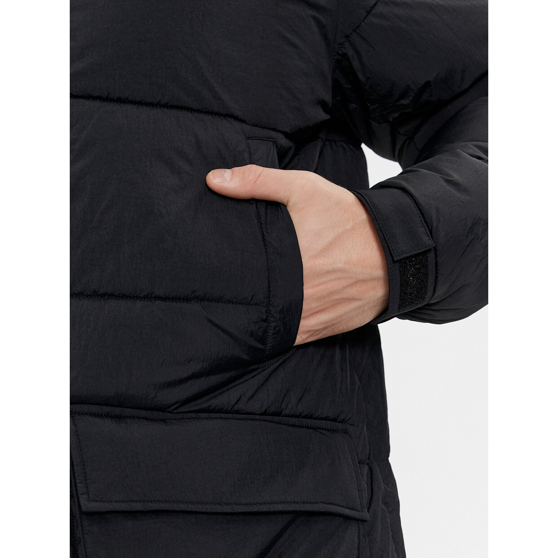 Calvin Klein Пухено яке Crinkle K10K112228 Черен Regular Fit - Pepit.bg