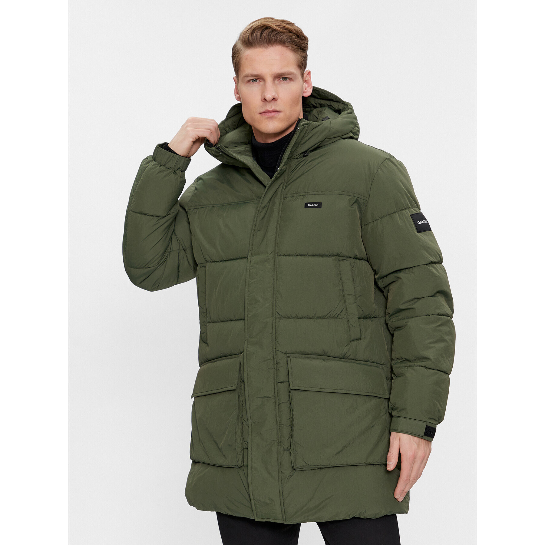 Calvin Klein Пухено яке Crinkle K10K112228 Зелен Regular Fit - Pepit.bg