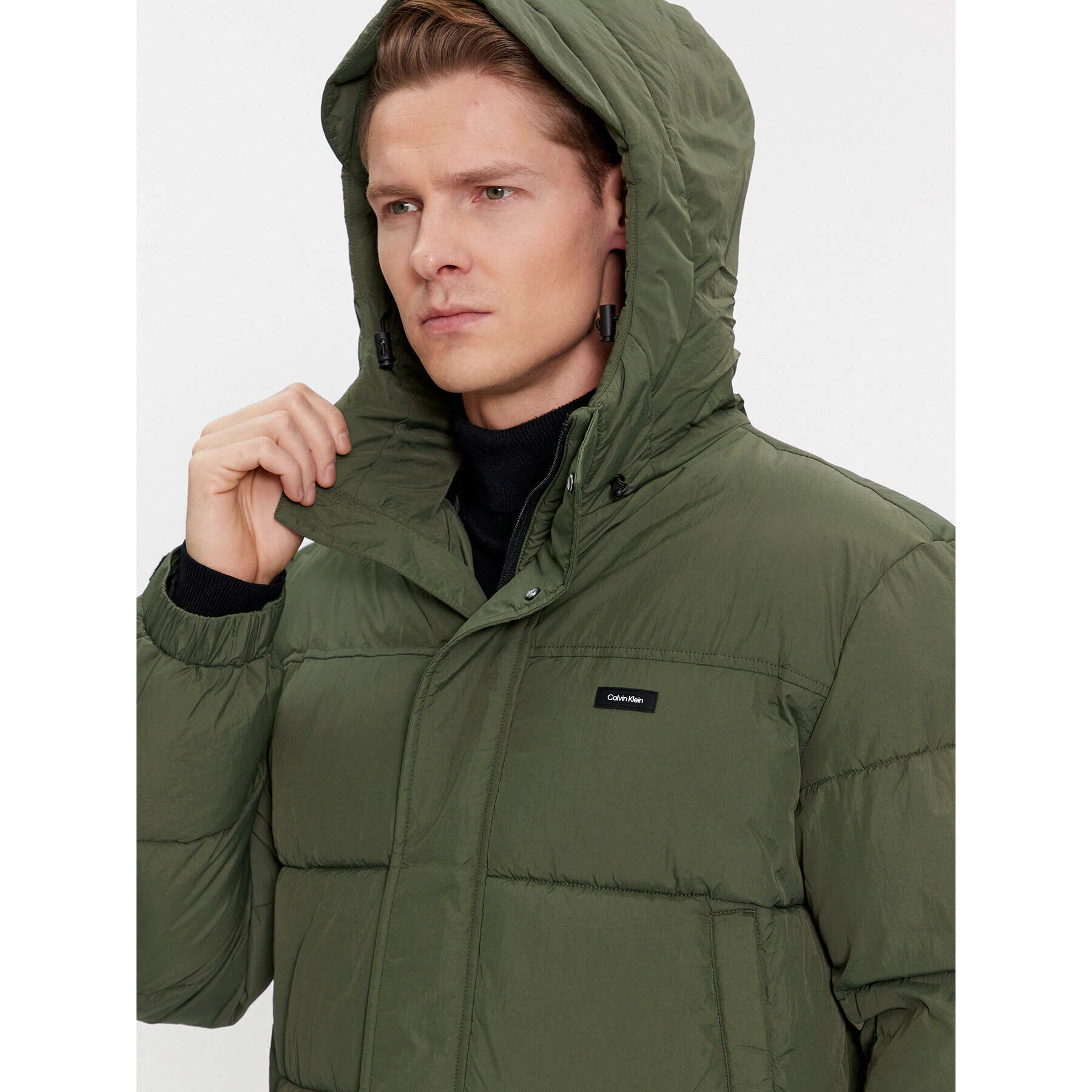 Calvin Klein Пухено яке Crinkle K10K112228 Зелен Regular Fit - Pepit.bg