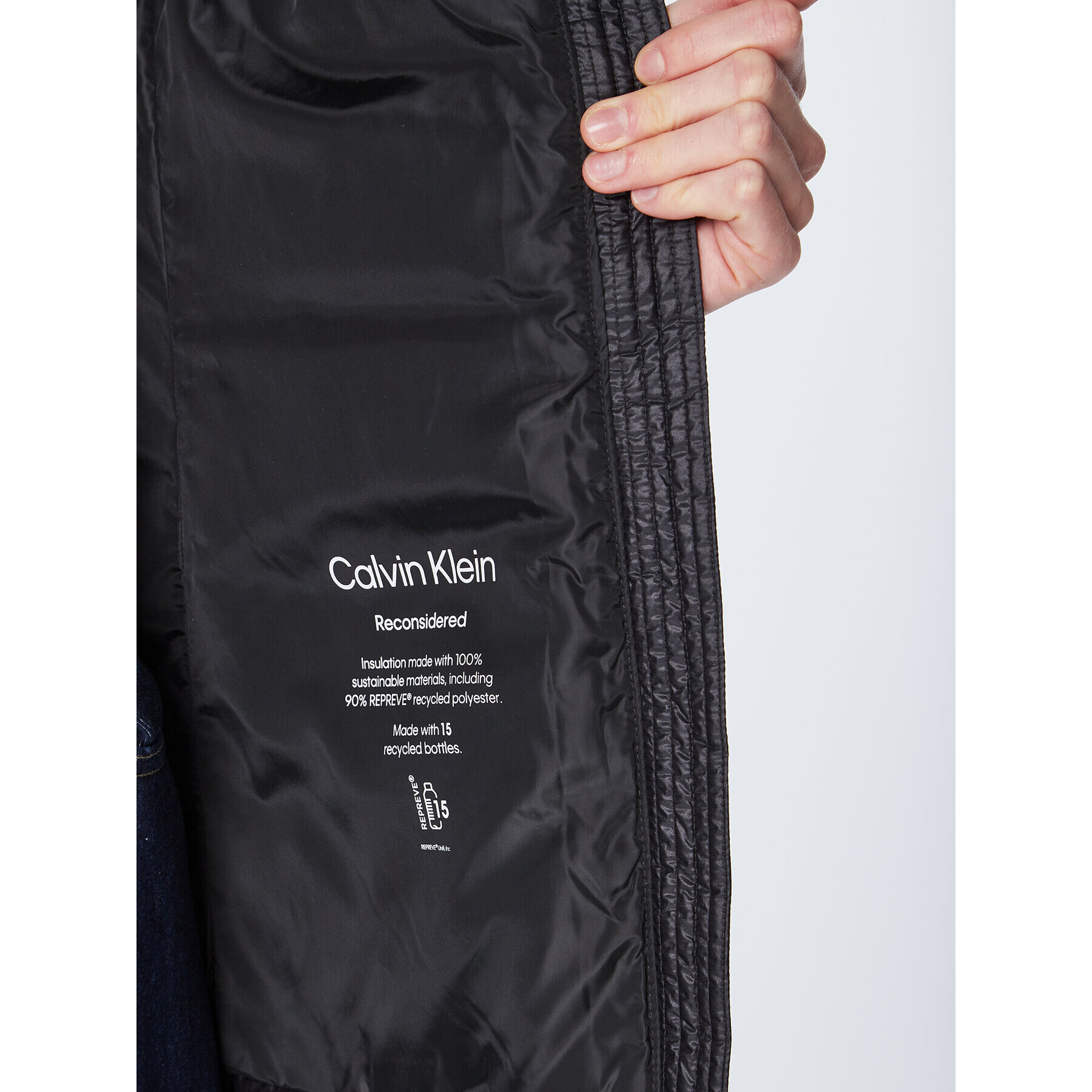 Calvin Klein Пухено яке Essential K20K204698 Черен Regular Fit - Pepit.bg