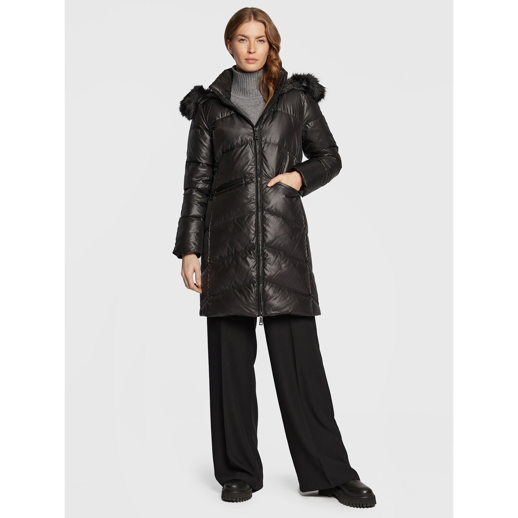 Calvin Klein Пухено яке Essential K20K204953 Черен Regular Fit - Pepit.bg