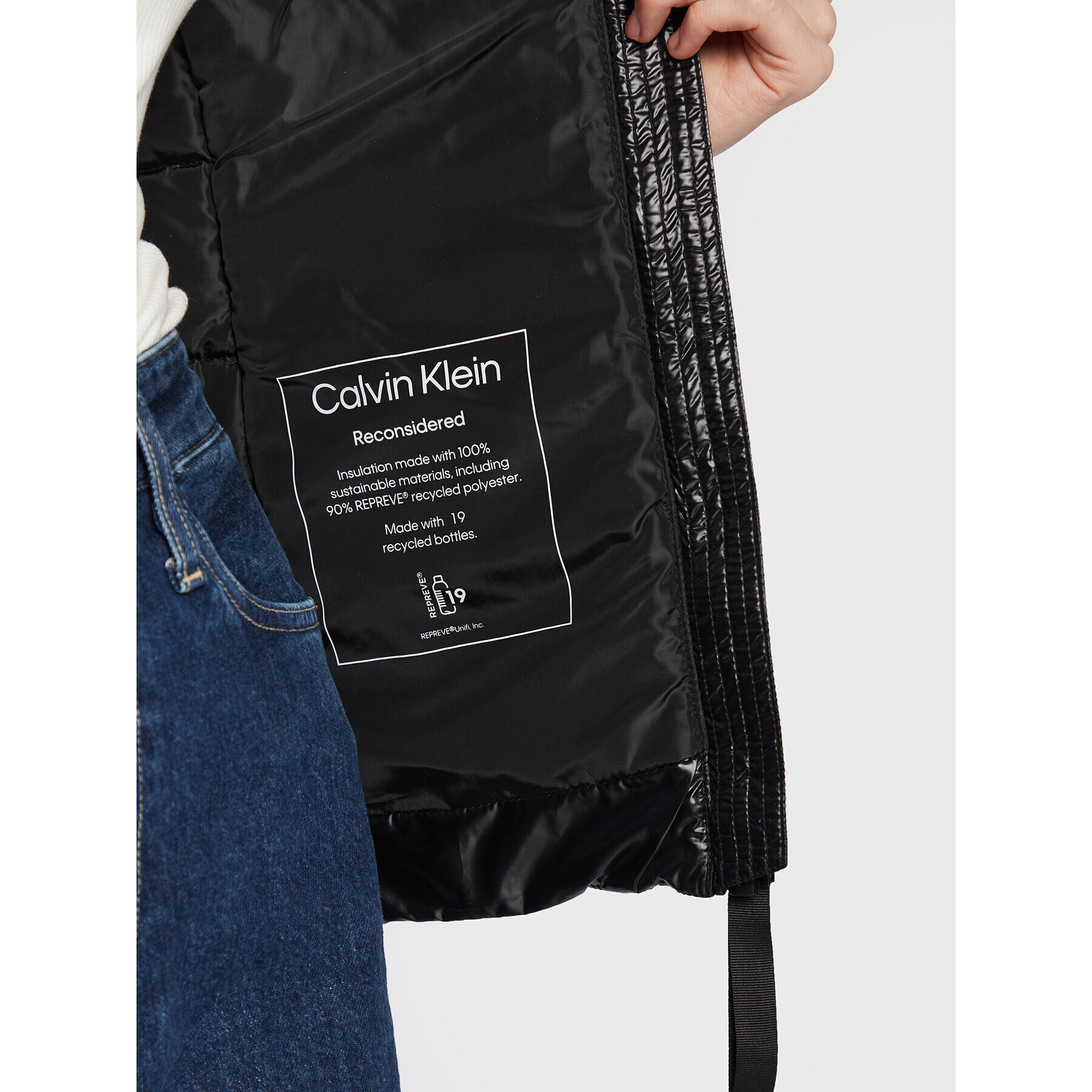 Calvin Klein Пухено яке Essential K20K205365 Черен Regular Fit - Pepit.bg