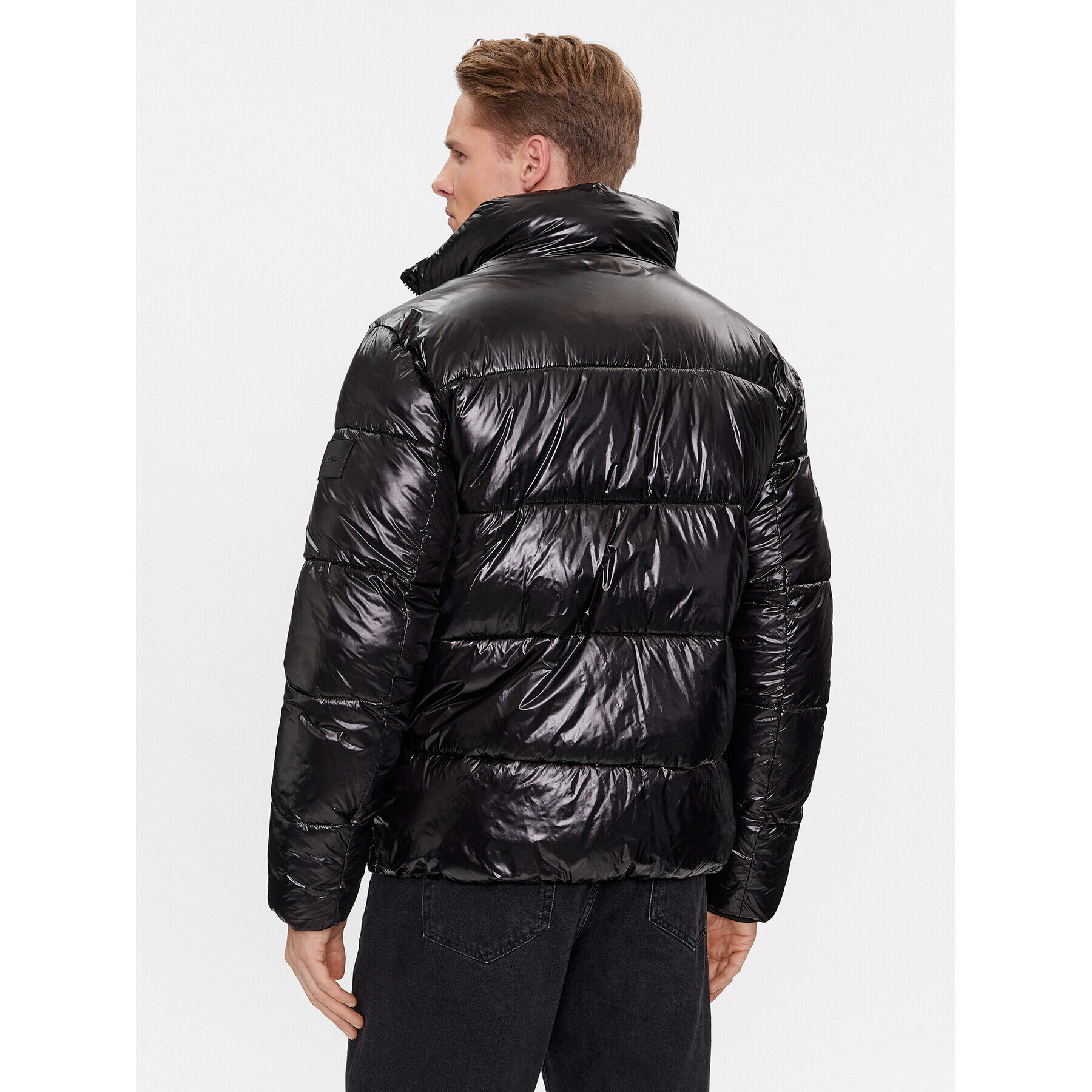 Calvin Klein Пухено яке Glossy K10K112739 Черен Regular Fit - Pepit.bg