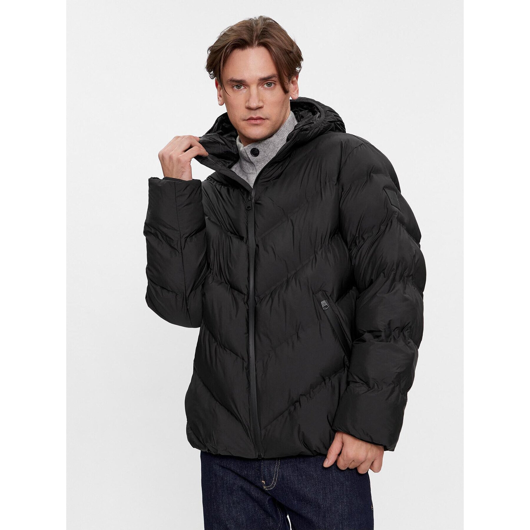 Calvin Klein Пухено яке K10K111934 Черен Regular Fit - Pepit.bg