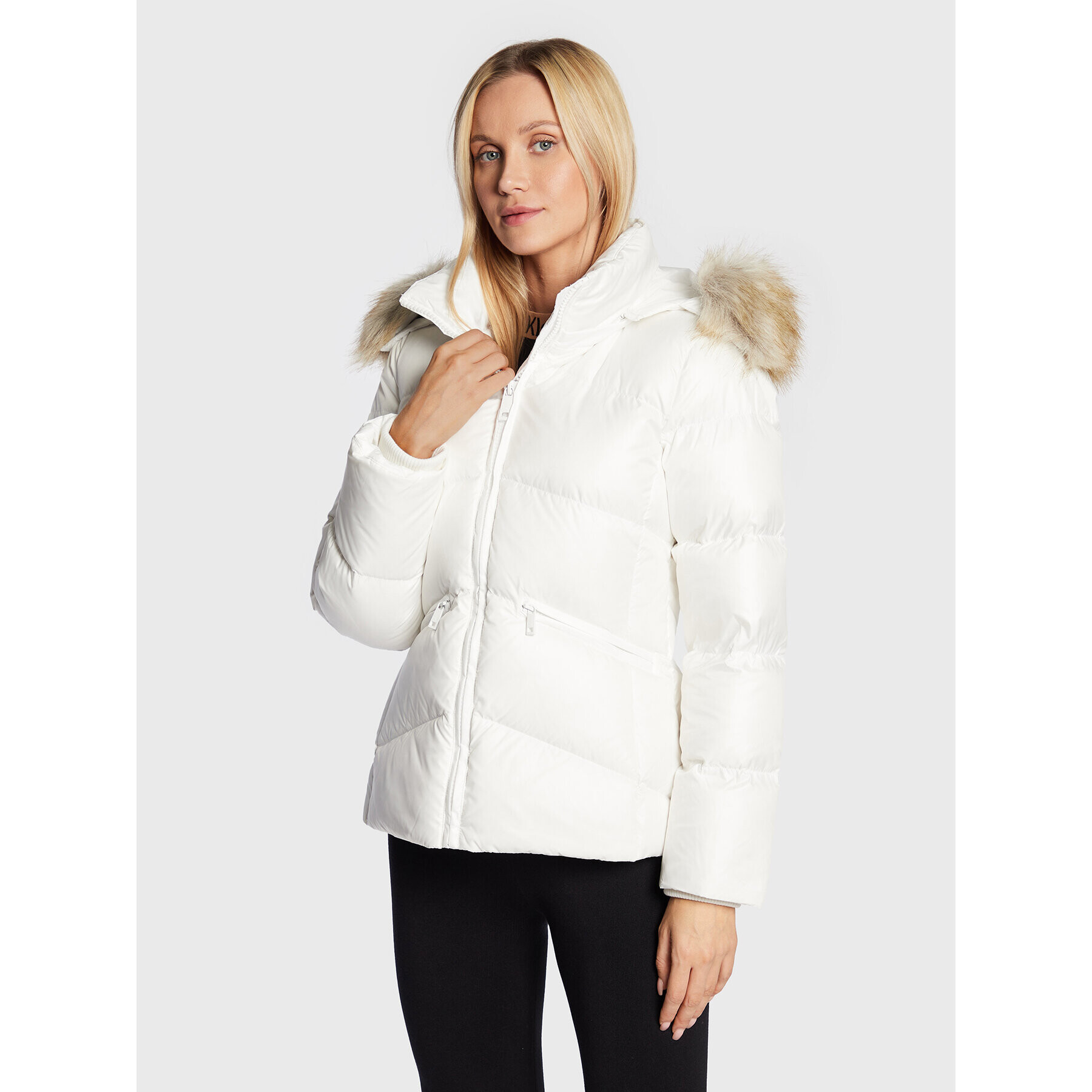Calvin Klein Пухено яке K20K204952 Екрю Regular Fit - Pepit.bg