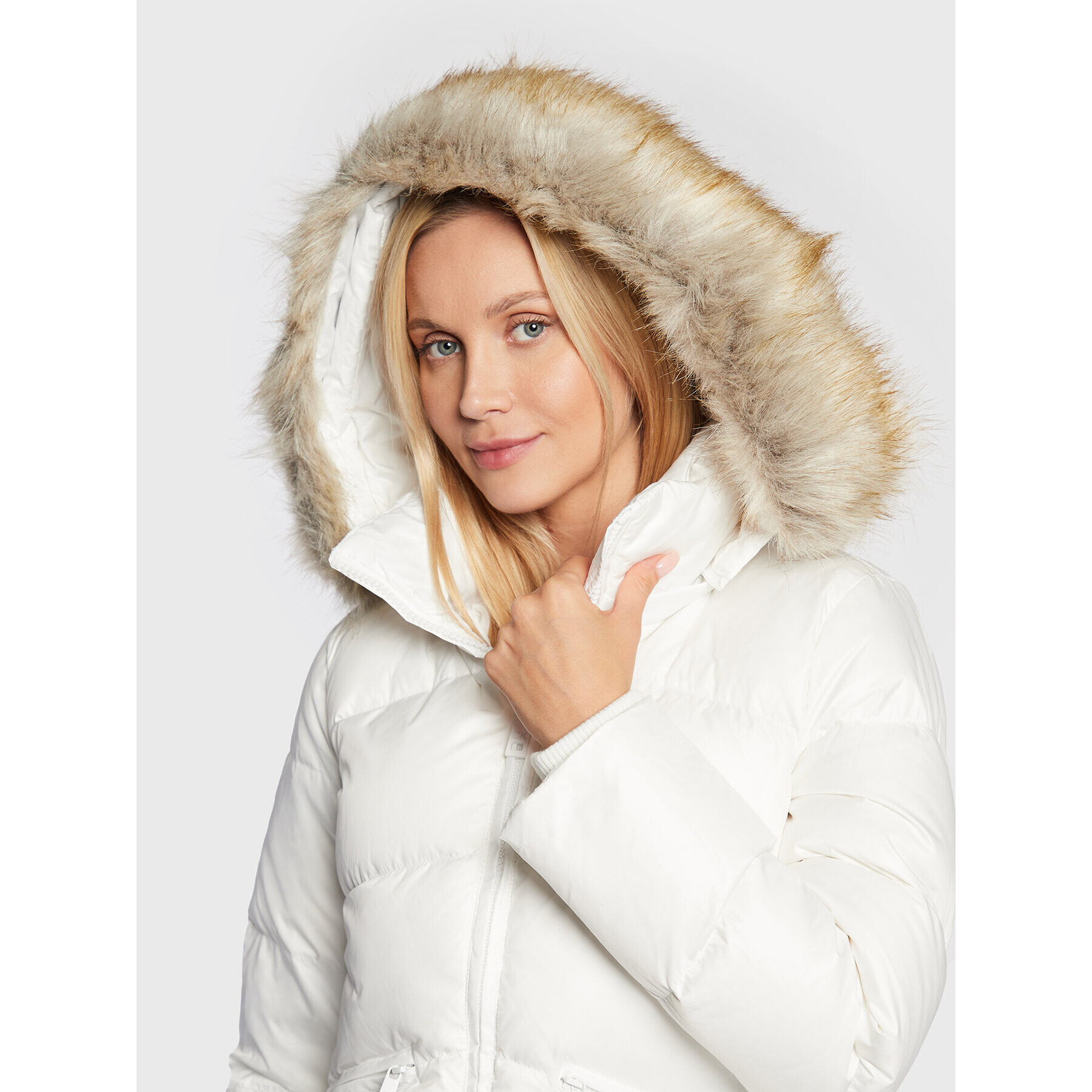 Calvin Klein Пухено яке K20K204952 Екрю Regular Fit - Pepit.bg