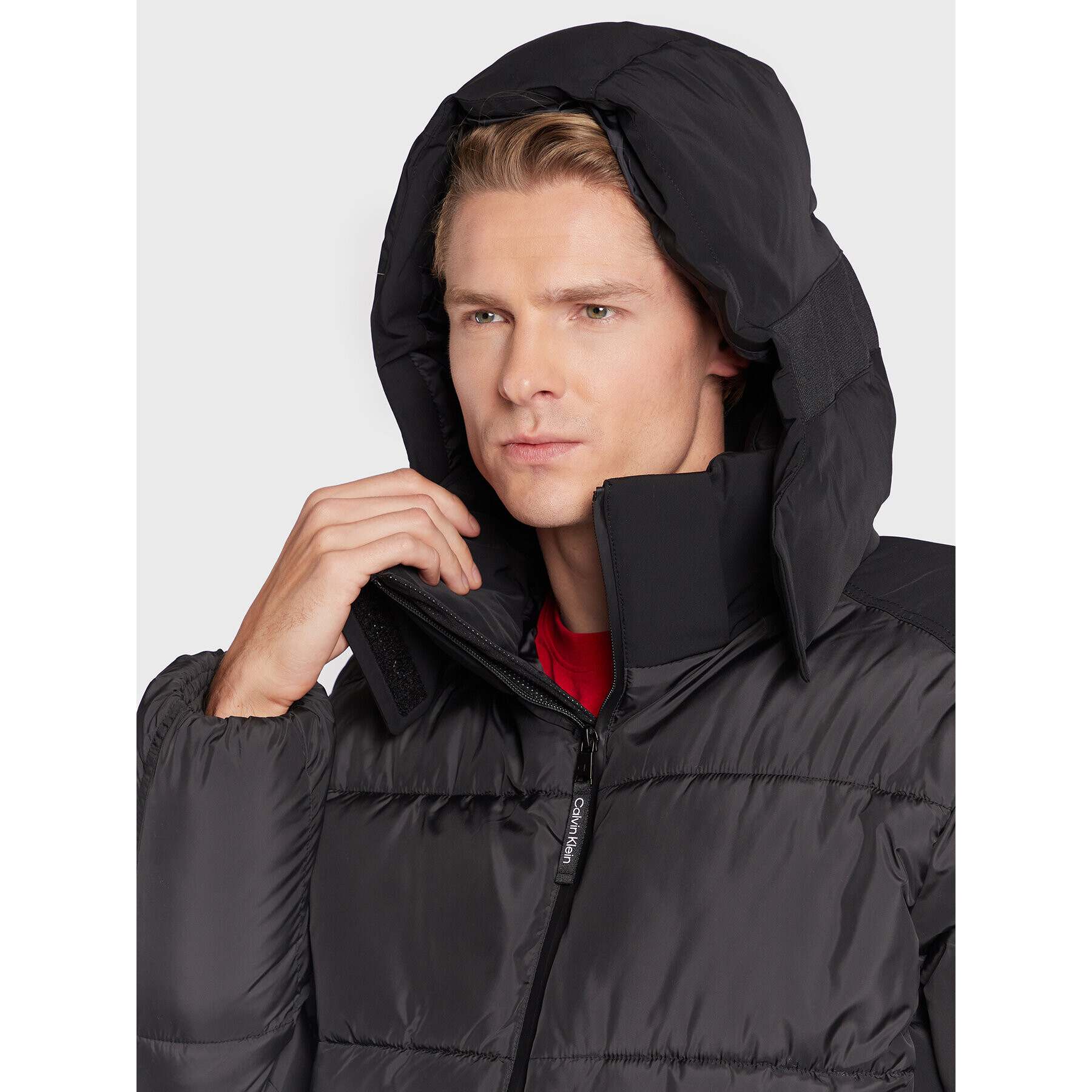 Calvin Klein Пухено яке Mix Media Quilt K10K110329 Черен Regular Fit - Pepit.bg