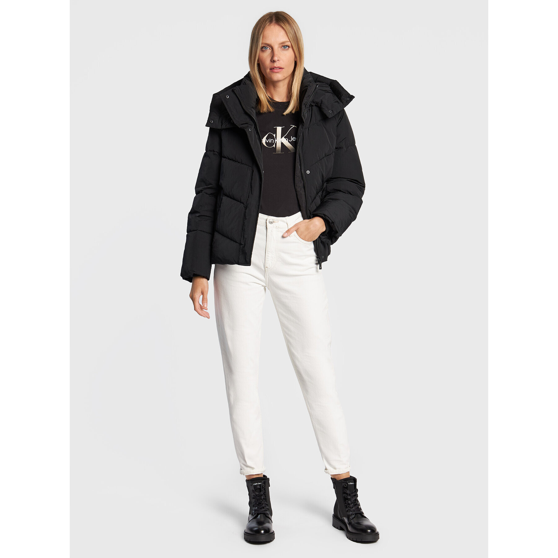Calvin Klein Пухено яке Modern K20K204693 Черен Regular Fit - Pepit.bg