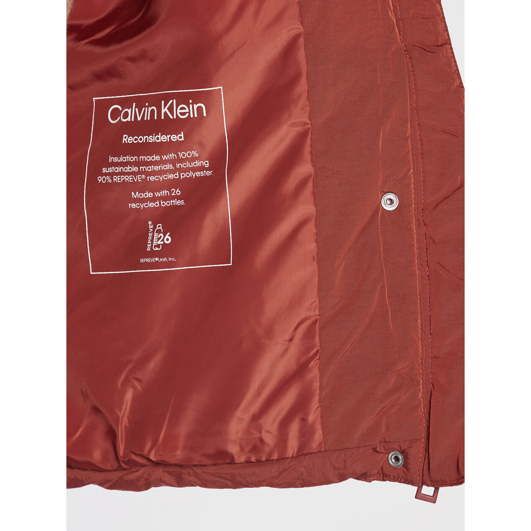 Calvin Klein Пухено яке Modern K20K204693 Оранжев Regular Fit - Pepit.bg