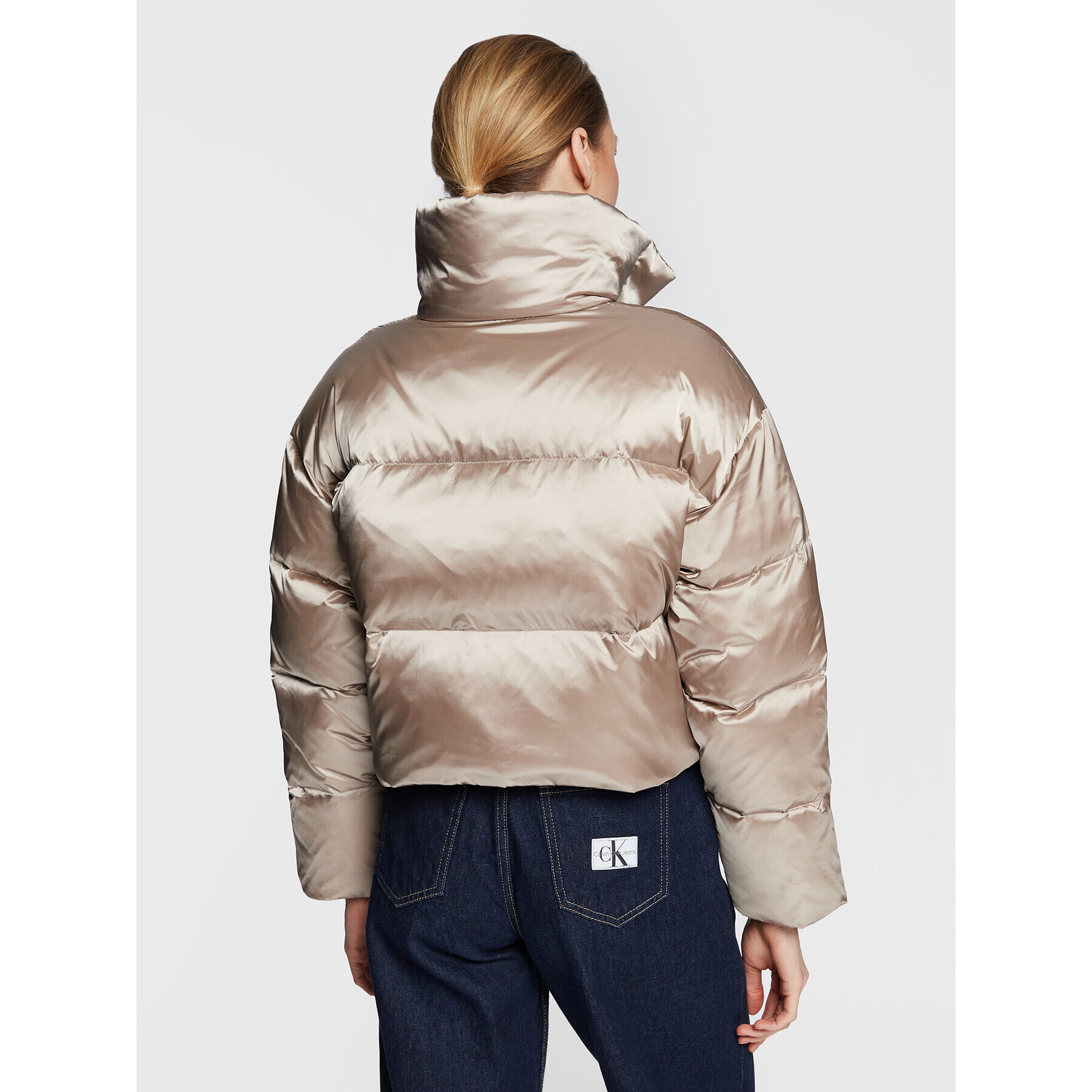 Calvin Klein Пухено яке Shine K20K205007 Бежов Regular Fit - Pepit.bg
