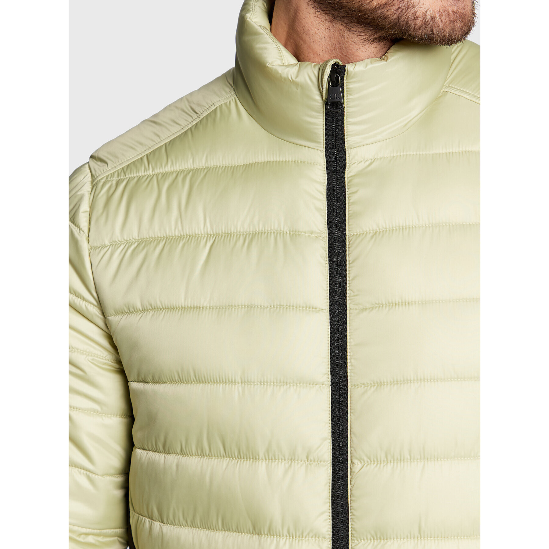 Calvin Klein Пухено яке Side Logo K10K108291 Зелен Regular Fit - Pepit.bg