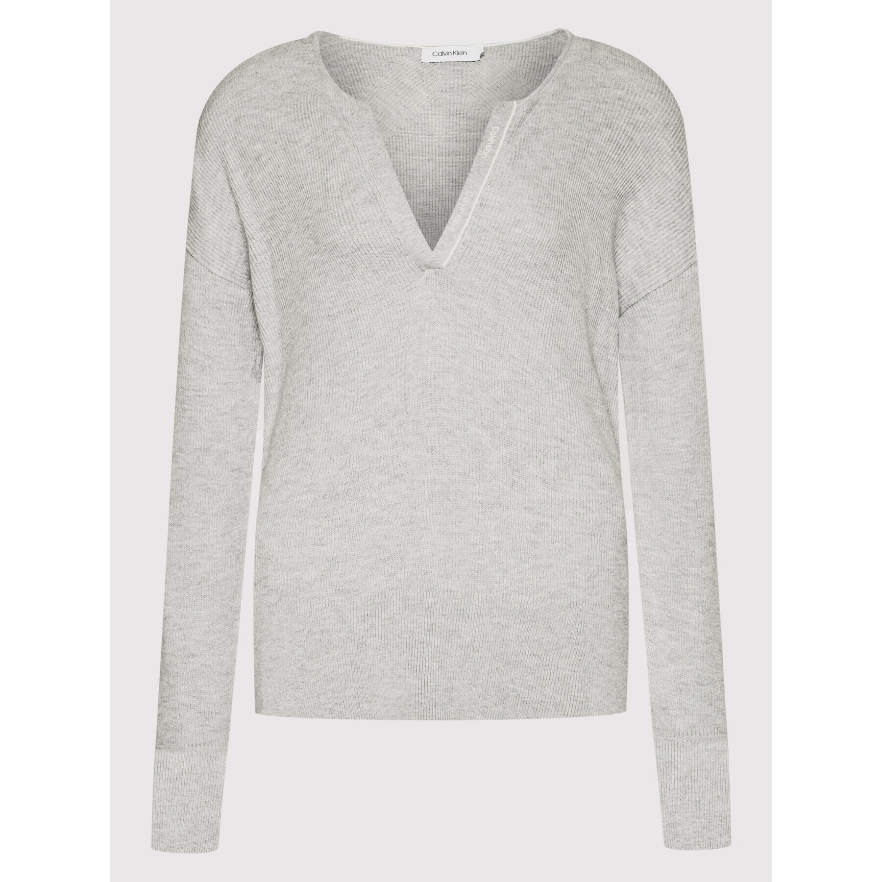 Calvin Klein Пуловер Essential K20K203204 Сив Regular Fit - Pepit.bg