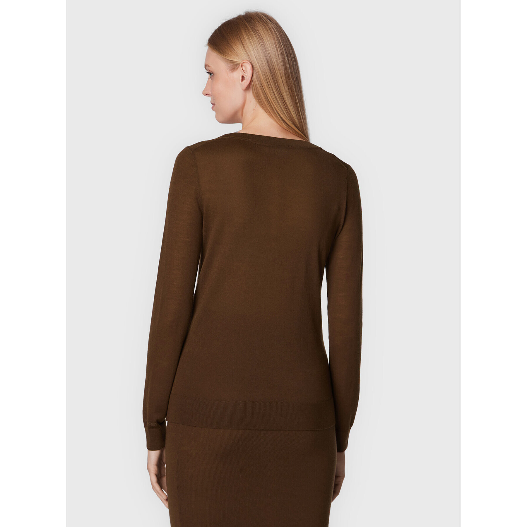 Calvin Klein Пуловер Extra Fine K20K204905 Кафяв Regular Fit - Pepit.bg