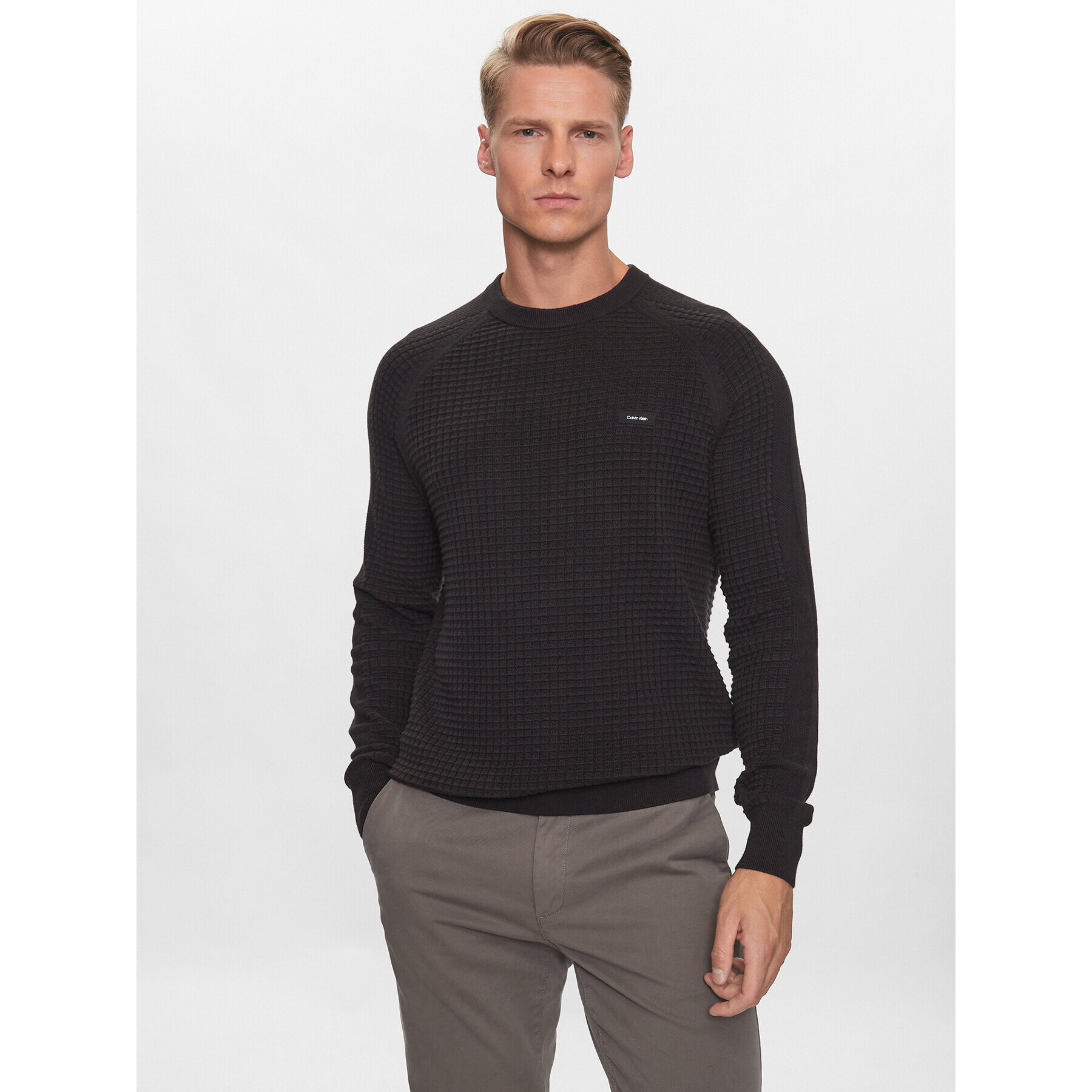 Calvin Klein Пуловер K10K111476 Черен Regular Fit - Pepit.bg