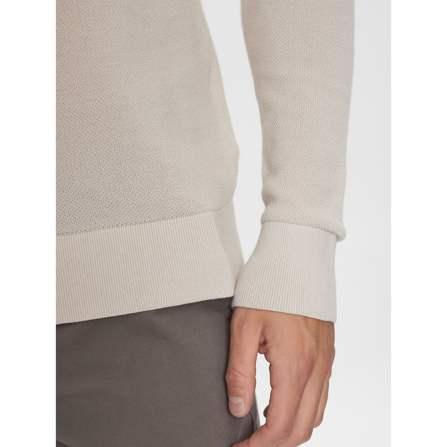 Calvin Klein Пуловер K10K111477 Бежов Regular Fit - Pepit.bg