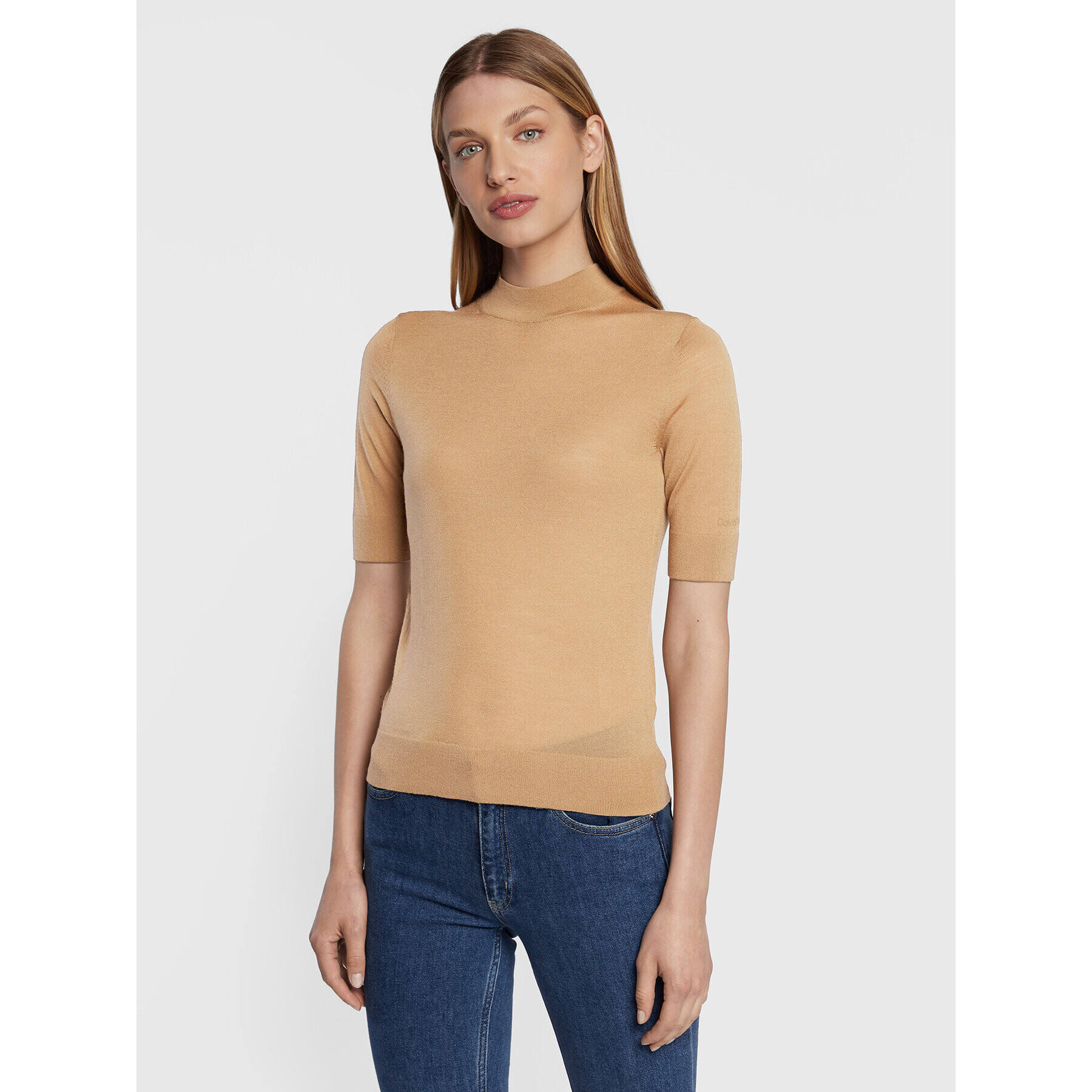 Calvin Klein Пуловер K20K204140 Кафяв Slim Fit - Pepit.bg