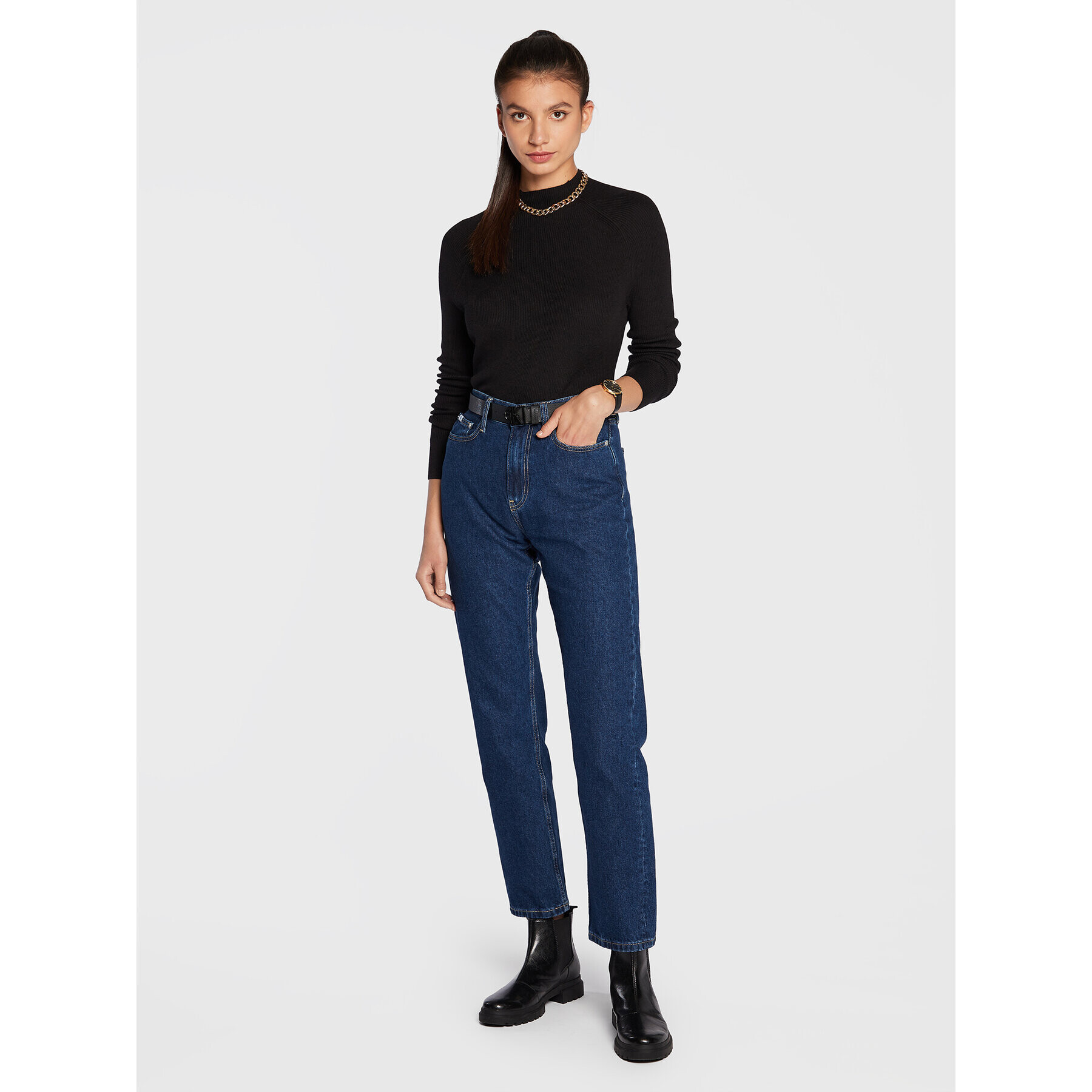 Calvin Klein Пуловер K20K204767 Черен Regular Fit - Pepit.bg