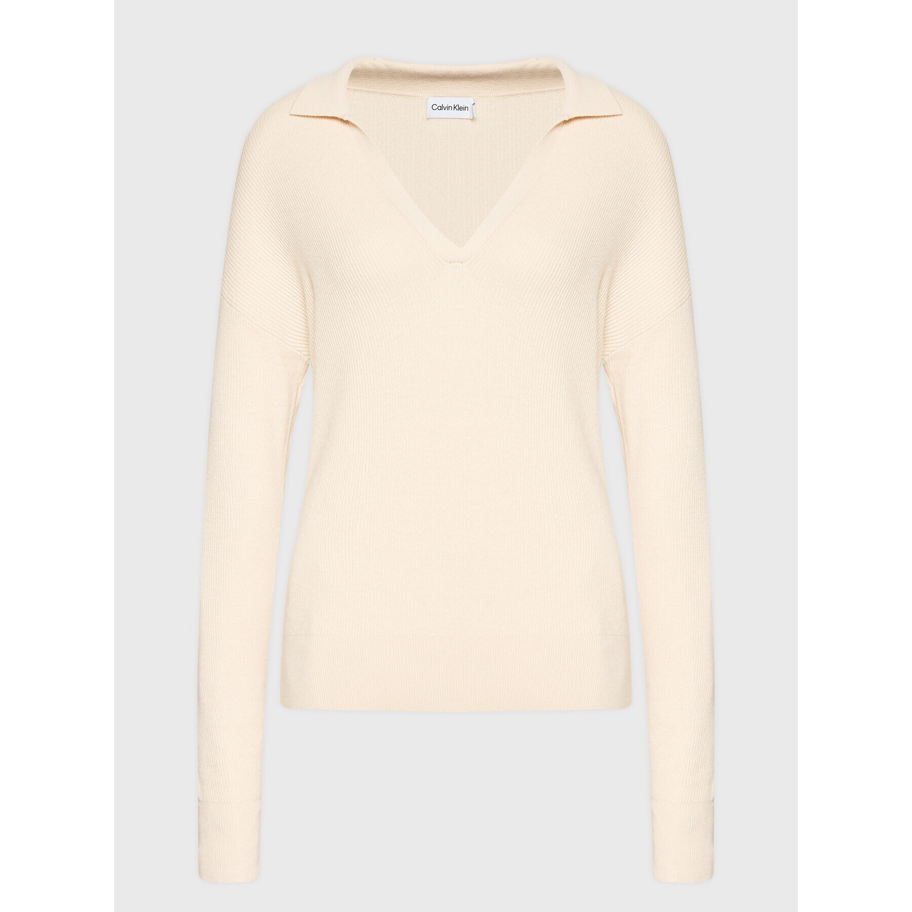 Calvin Klein Пуловер K20K204768 Бежов Relaxed Fit - Pepit.bg