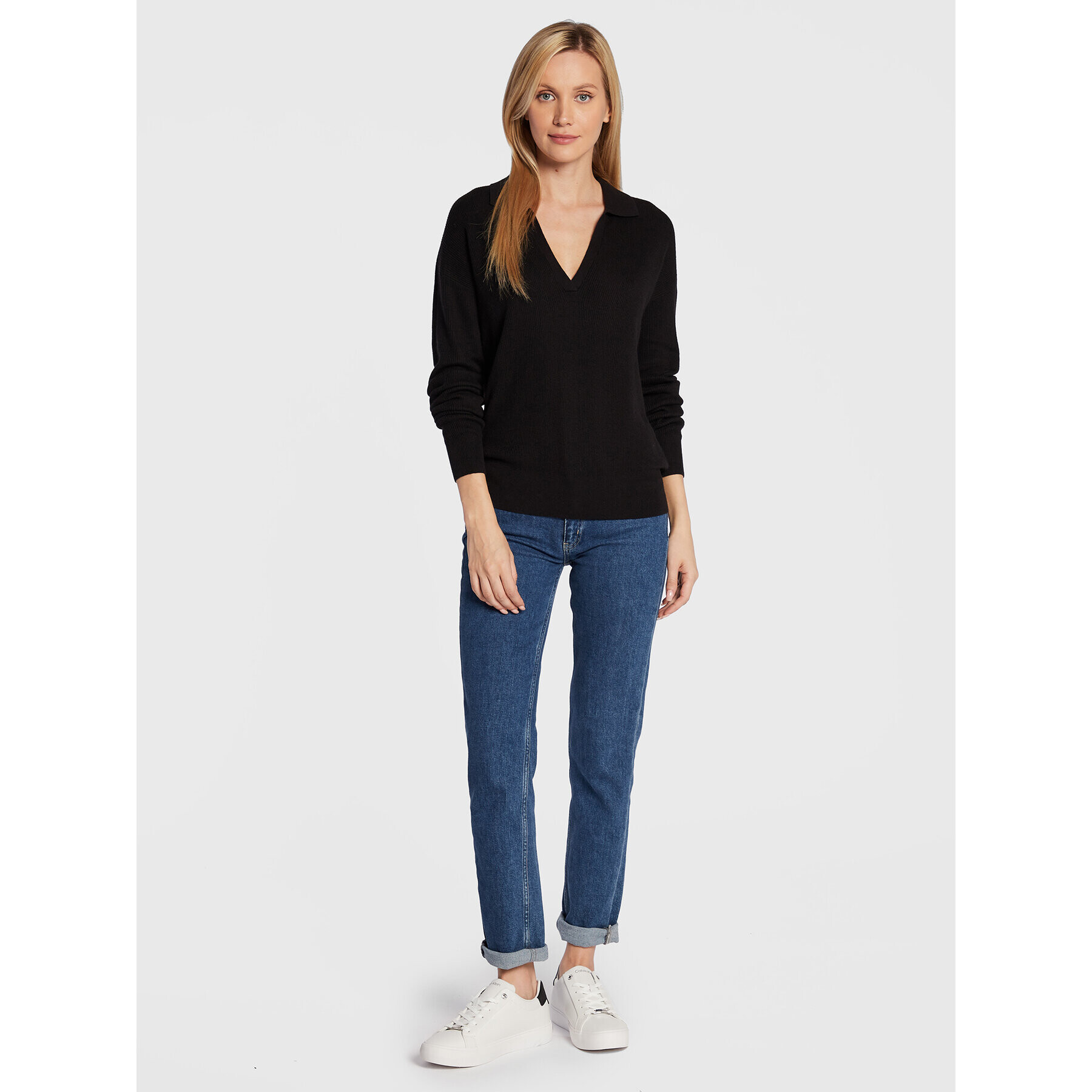 Calvin Klein Пуловер K20K204768 Черен Relaxed Fit - Pepit.bg