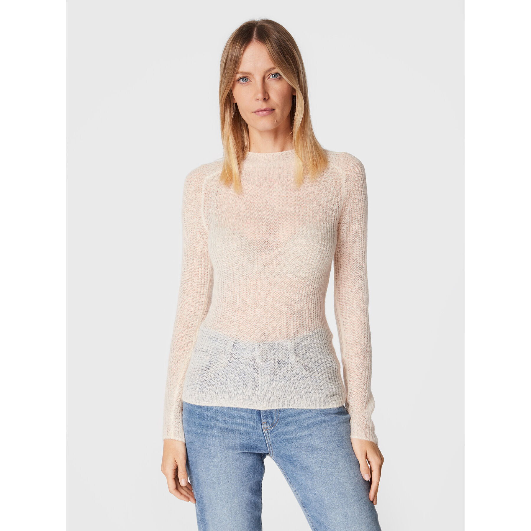 Calvin Klein Пуловер K20K204772 Екрю Regular Fit - Pepit.bg