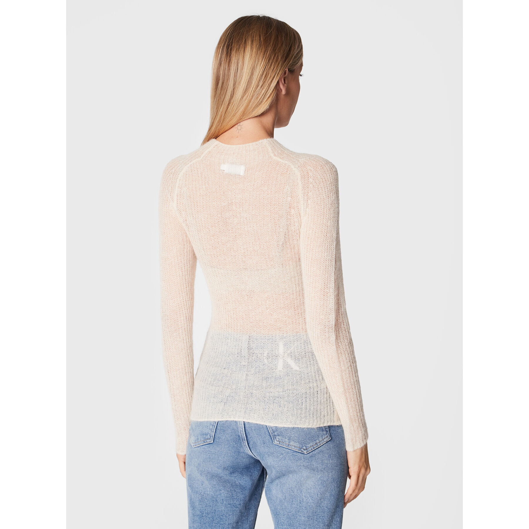 Calvin Klein Пуловер K20K204772 Екрю Regular Fit - Pepit.bg
