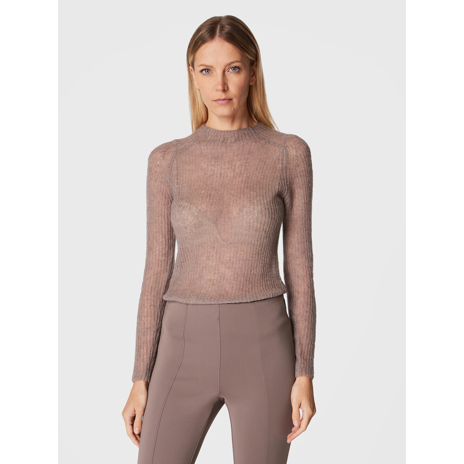 Calvin Klein Пуловер K20K204772 Кафяв Regular Fit - Pepit.bg