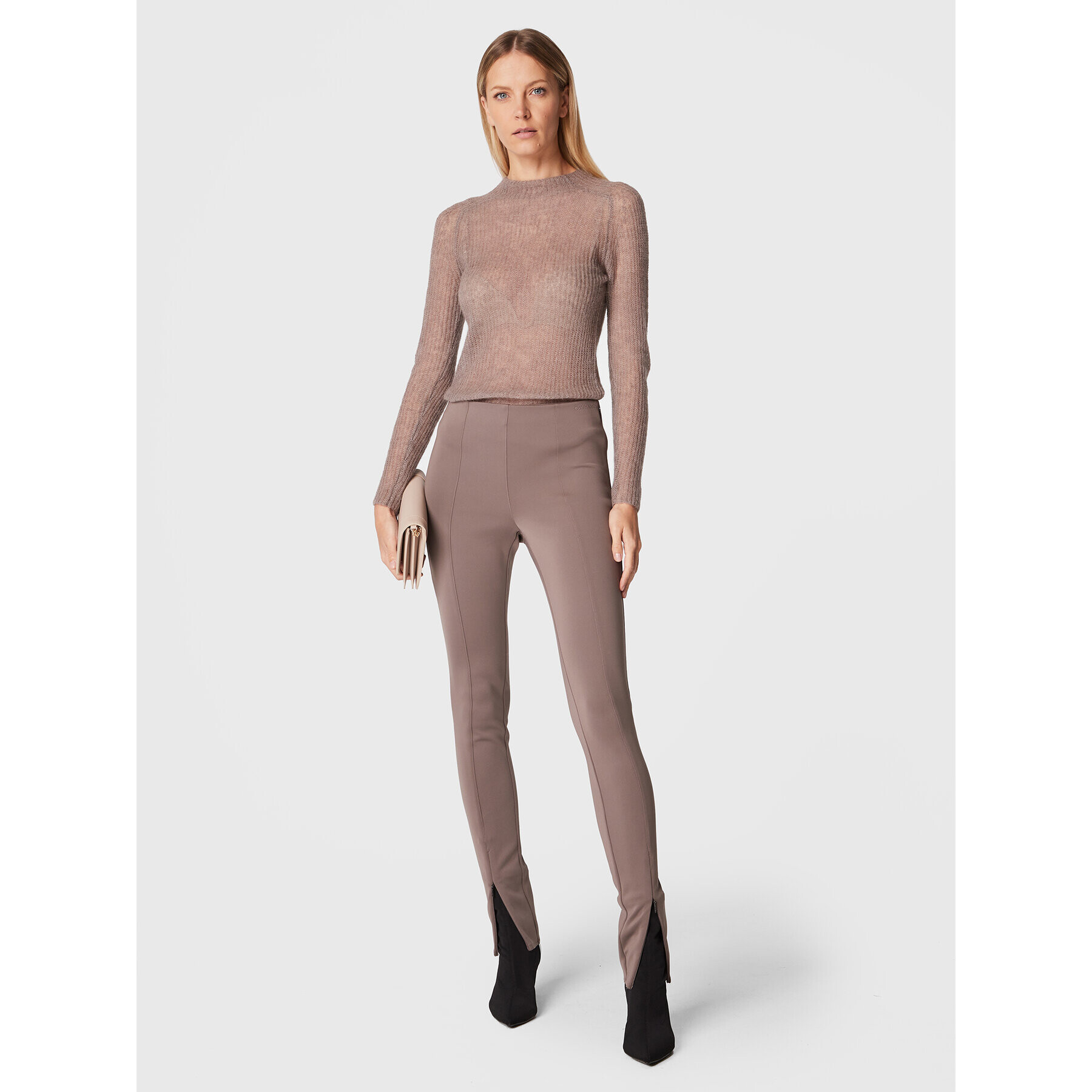 Calvin Klein Пуловер K20K204772 Кафяв Regular Fit - Pepit.bg