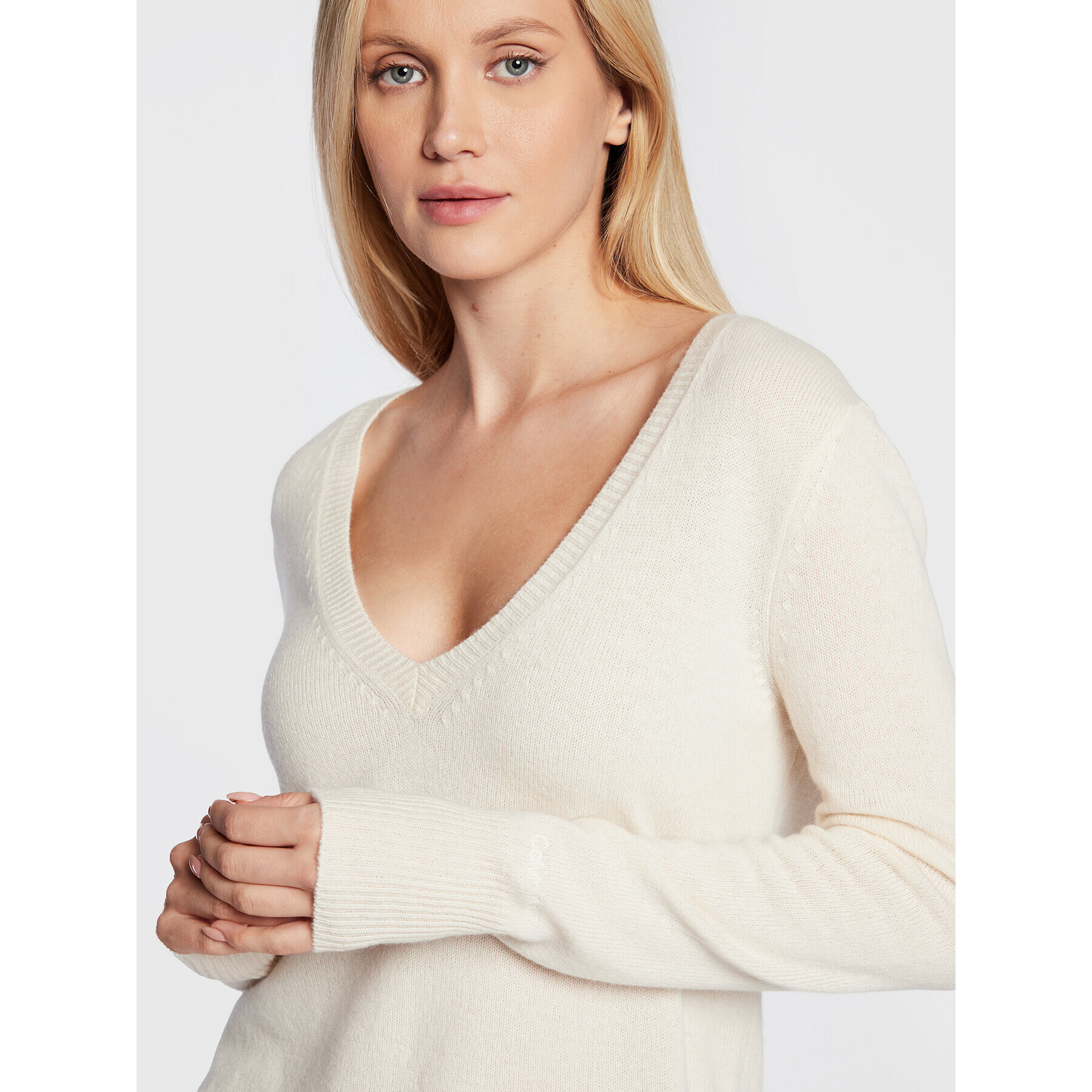 Calvin Klein Пуловер K20K205420 Бял Regular Fit - Pepit.bg