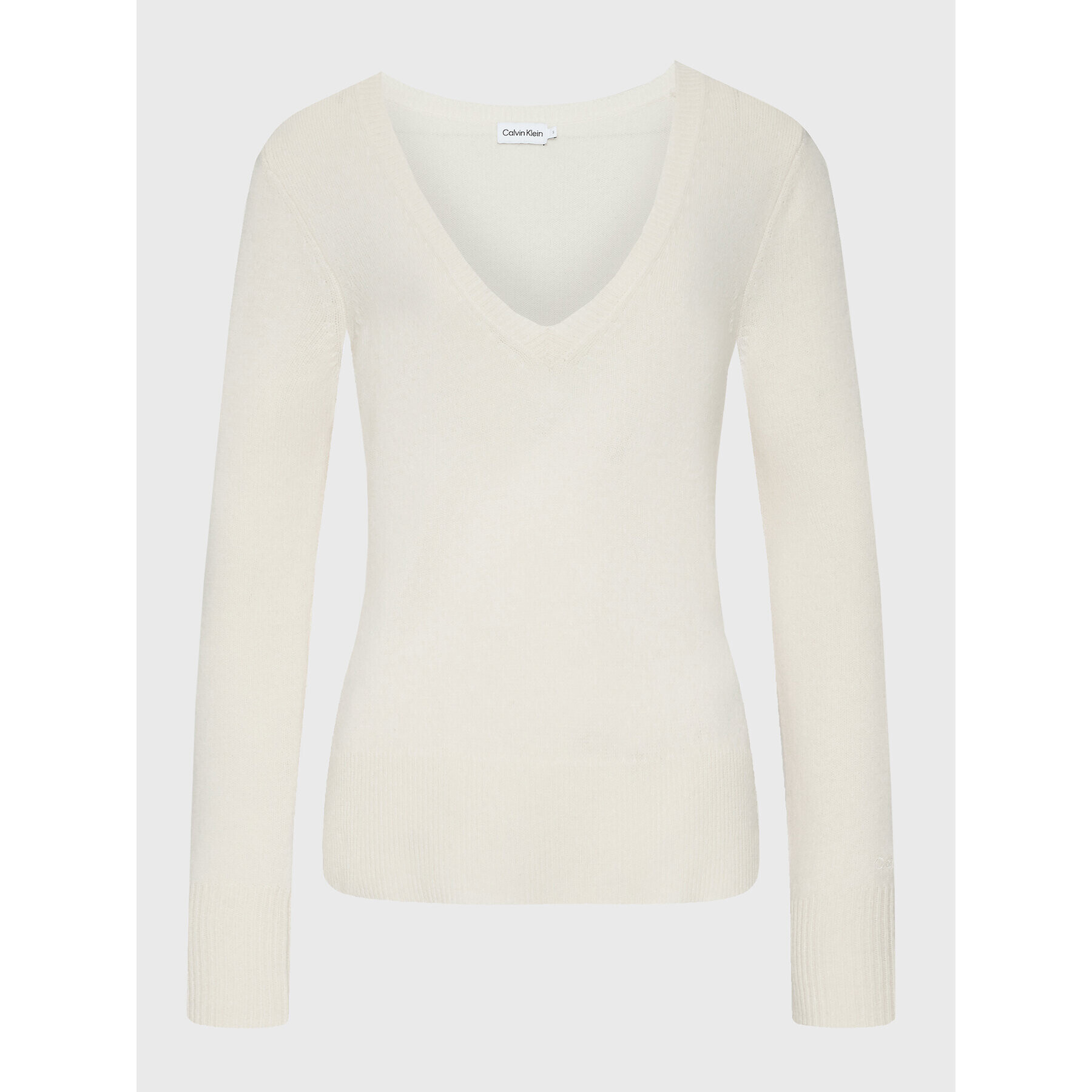 Calvin Klein Пуловер K20K205420 Бял Regular Fit - Pepit.bg