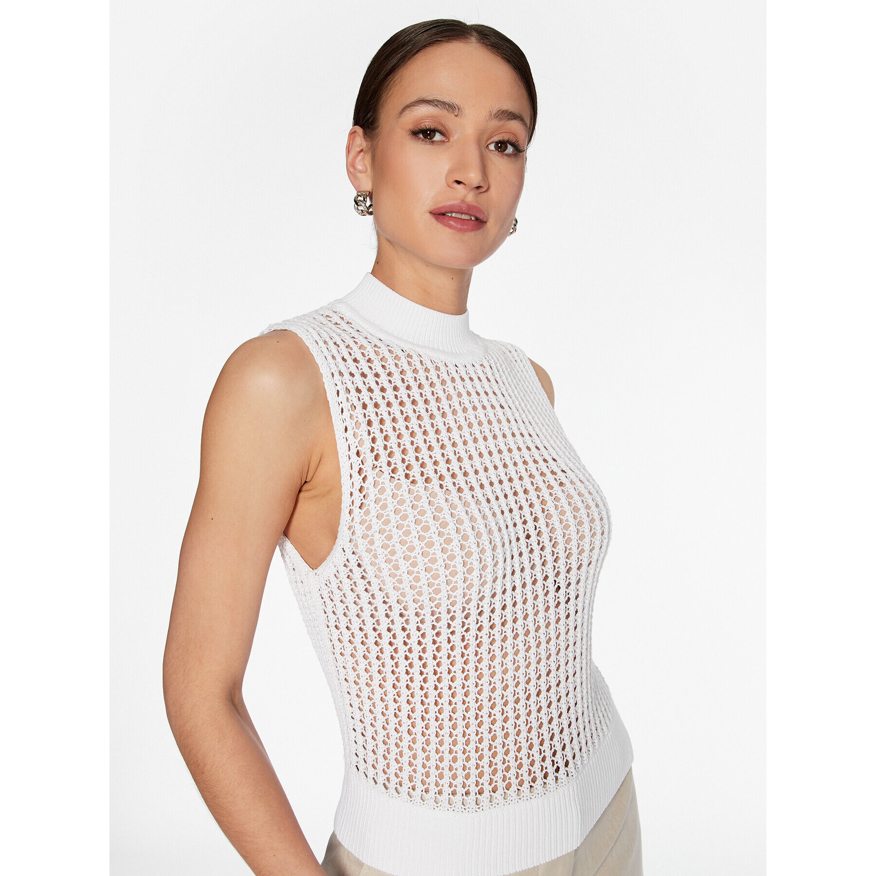 Calvin Klein Пуловер K20K205608 Бял Regular Fit - Pepit.bg