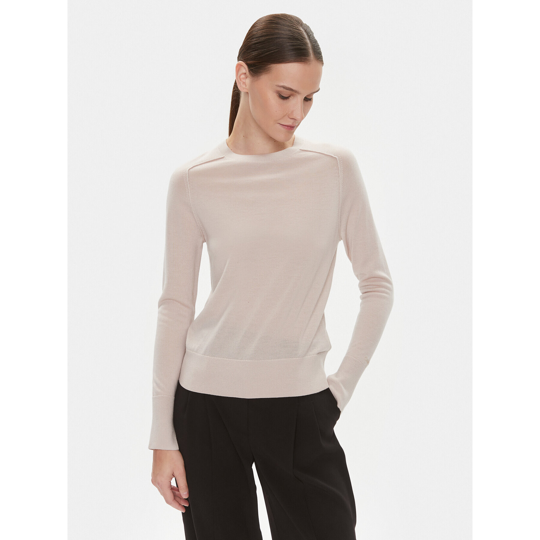 Calvin Klein Пуловер K20K205777 Бежов Regular Fit - Pepit.bg
